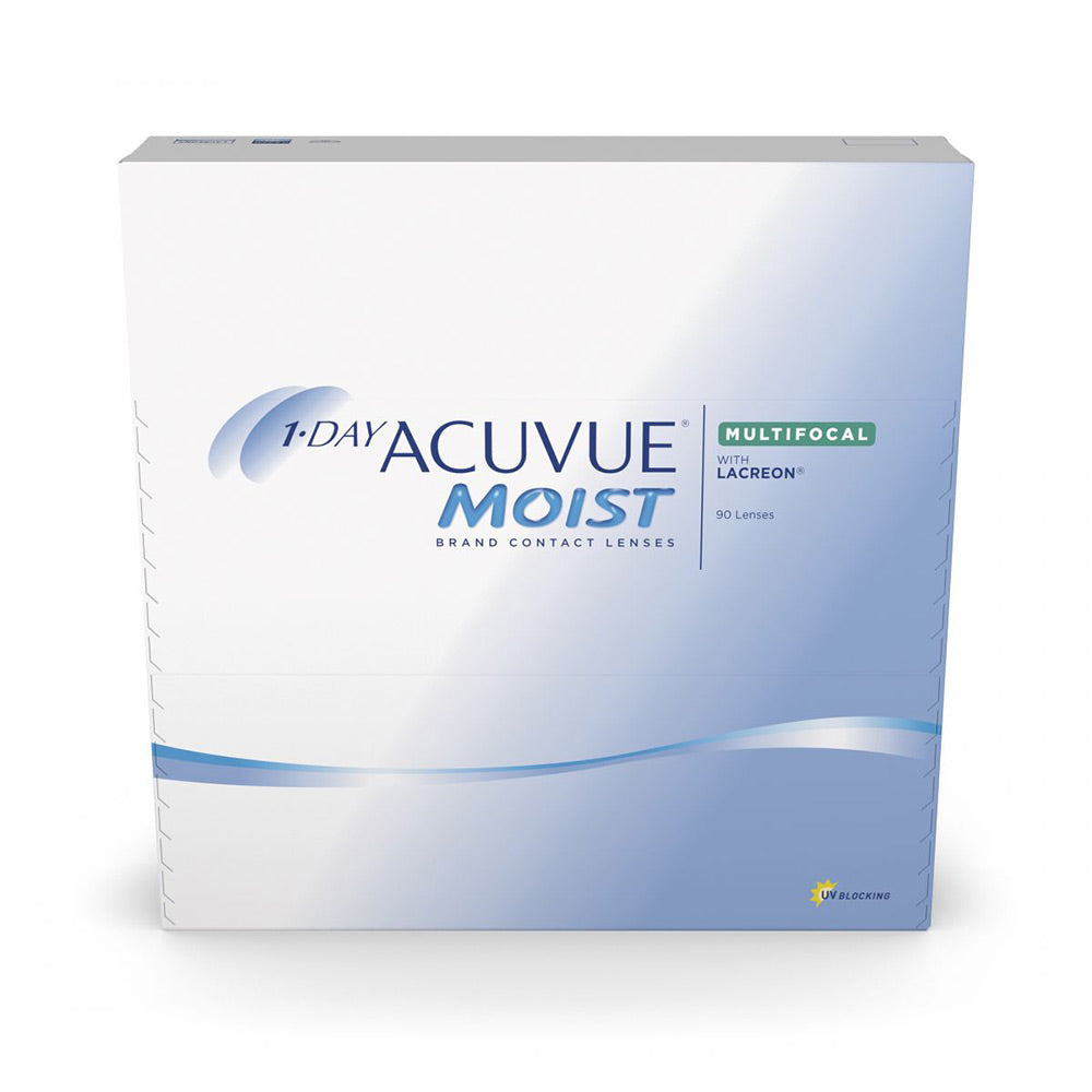 1 Day Acuvue Moist Multifocal Contact Lenses - 90 Pack (30 Lenses per Box, 3 Boxes) | Daily Disposable for Presbyopia | Comfortable & Hydrating | Perfect for Work, Travel & Active Lifestyle