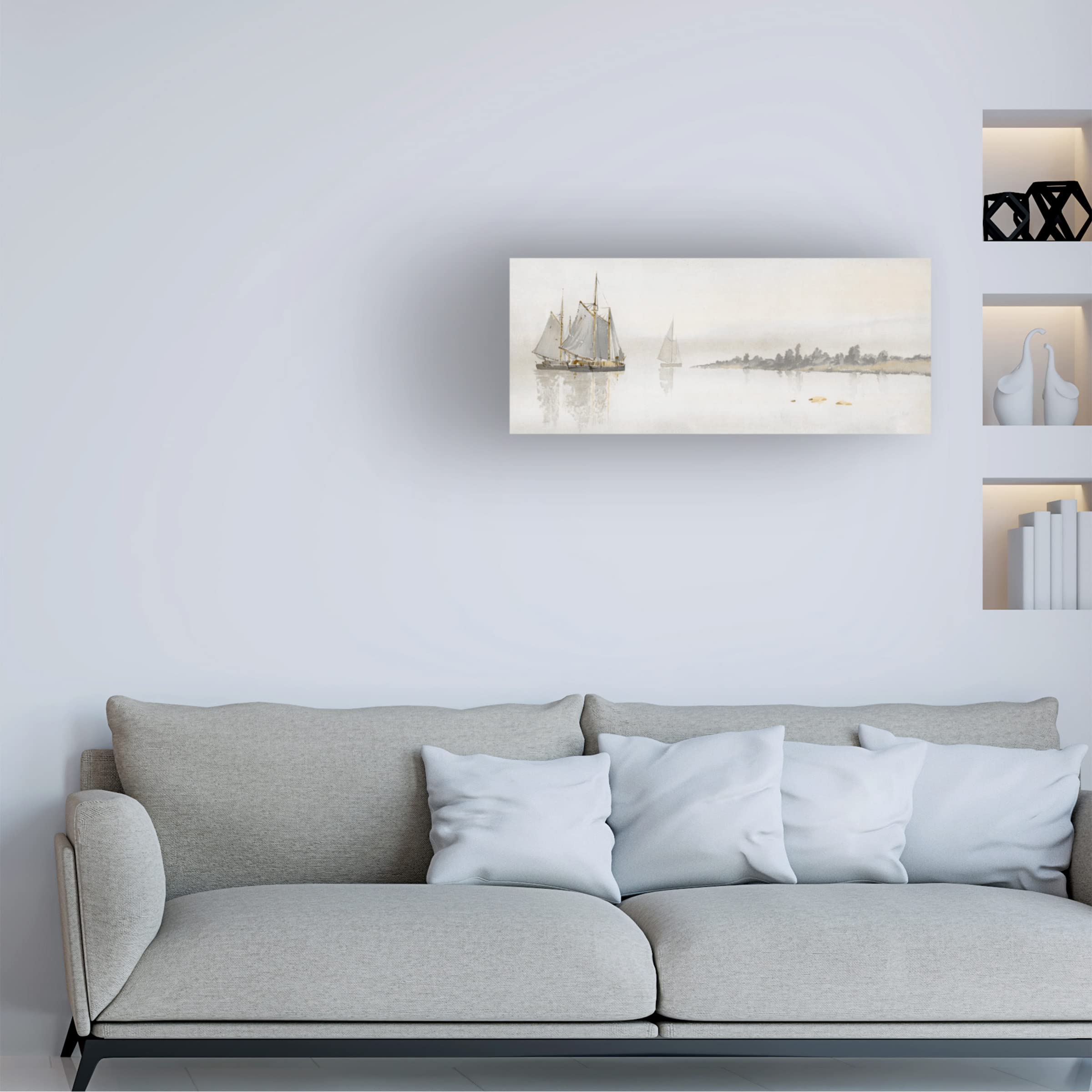 Stellar Design Studio 'Mystic Sail II' Canvas Wall Art Print - Modern Ocean Wave Painting for Living Room, Bedroom & Office Decor