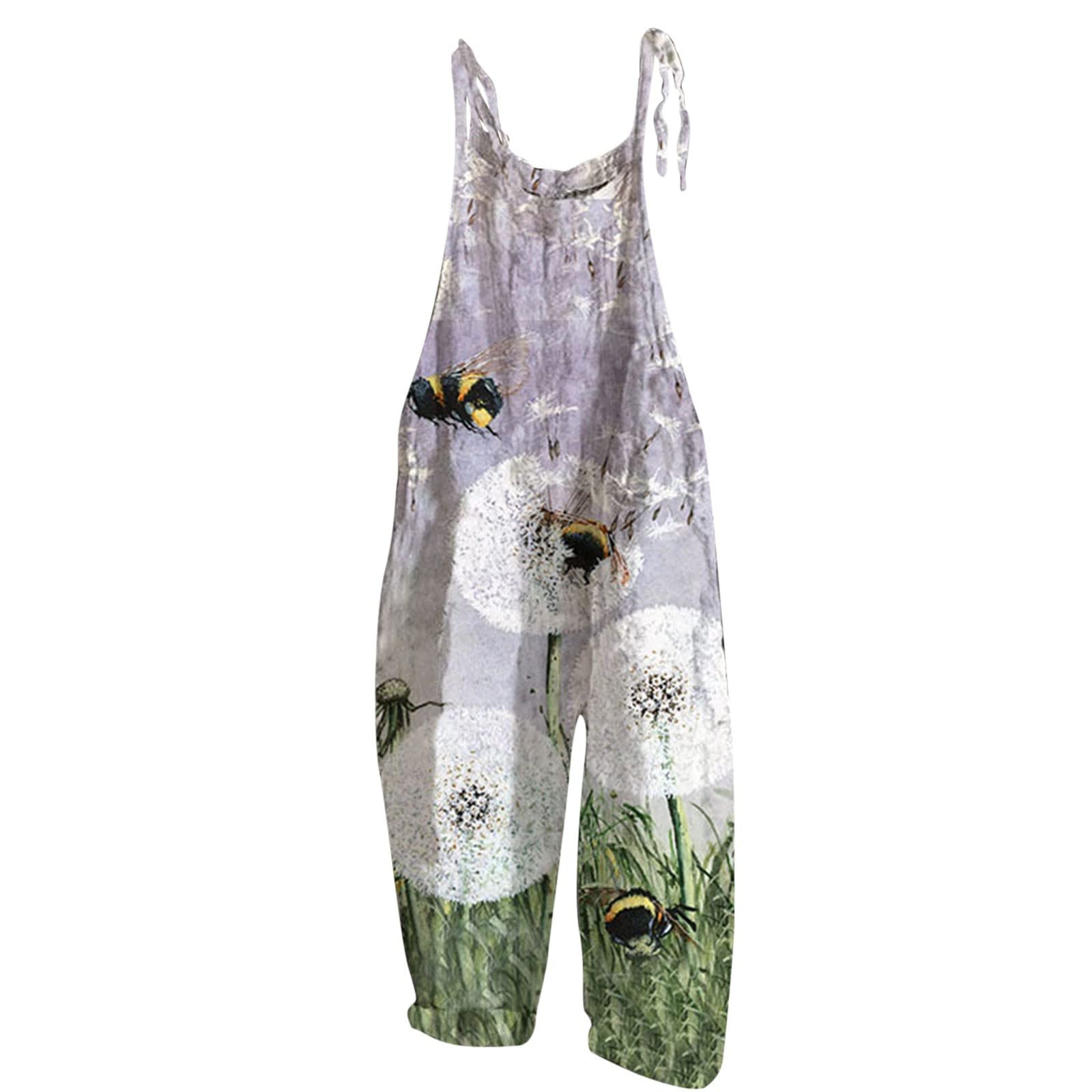 Women's Vintage Paisley Wide Leg Overalls - Racerback Harem Jumpsuit with Spaghetti Straps, Boho Romper for Casual Outings & Music Festivals