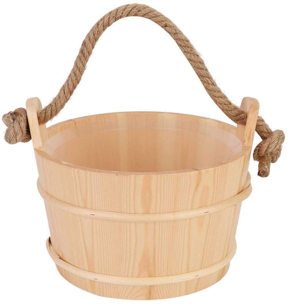 6L Wooden Sauna Bucket - Premium Sauna Accessories for Spa, Shower & Bathroom Relaxation | Perfect for Home Sauna, Steam Room & Wellness Retreats