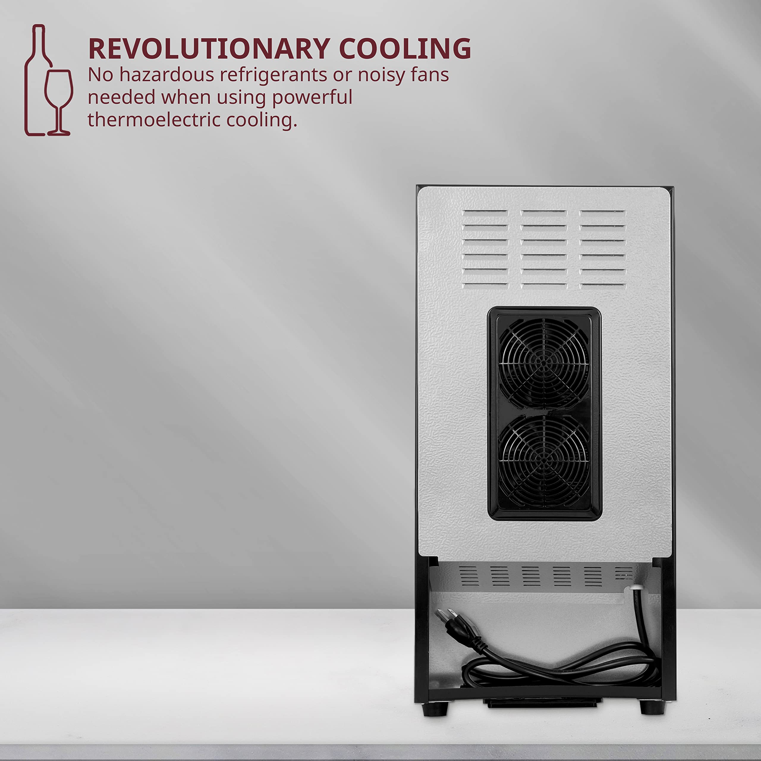 Schmécké 10-Bottle Thermoelectric Wine Cooler & Chiller - Freestanding Countertop Wine Fridge with Digital Temperature Display, Smoked Glass Door & Quiet Operation - Perfect for Home Bars, Kitchens & Entertaining (Red & White Wine Storage)
