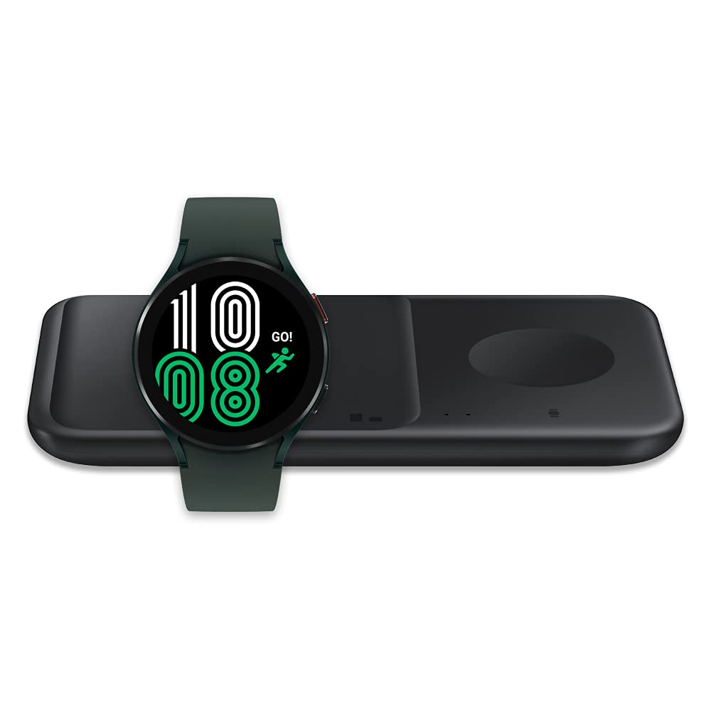 SAMSUNG Galaxy Watch 4 44mm LTE Smartwatch - Green (US Version) with Fast Wireless Charger Pad | Fitness Tracker, Heart Rate Monitor, Sleep Tracking | Perfect for Running, Swimming & Daily Use
