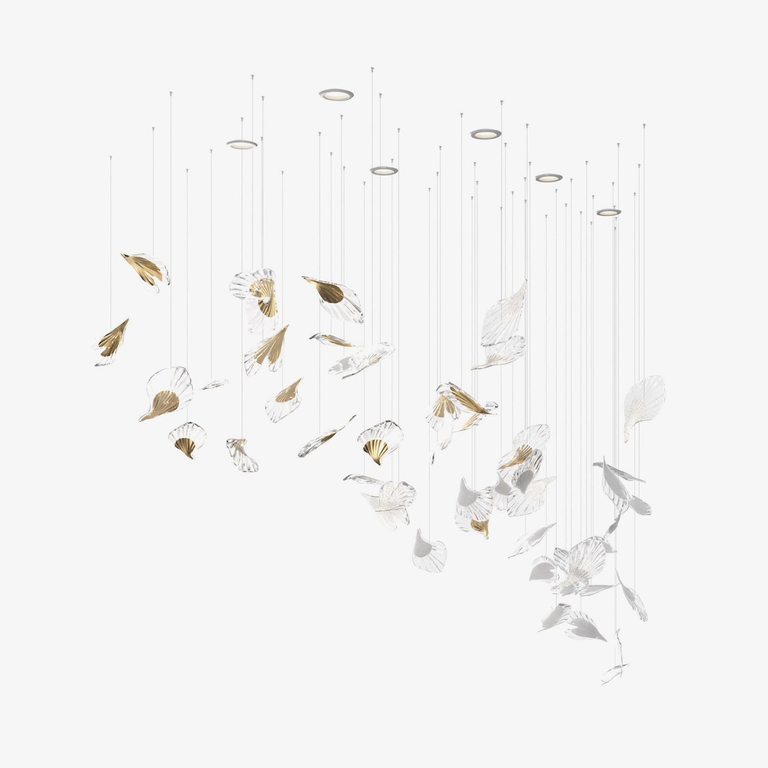 Breezeleaf Chandelier - Elegant Leaf Design Crystal Ceiling Light Fixture for Dining Room, Living Room & Bedroom Decor