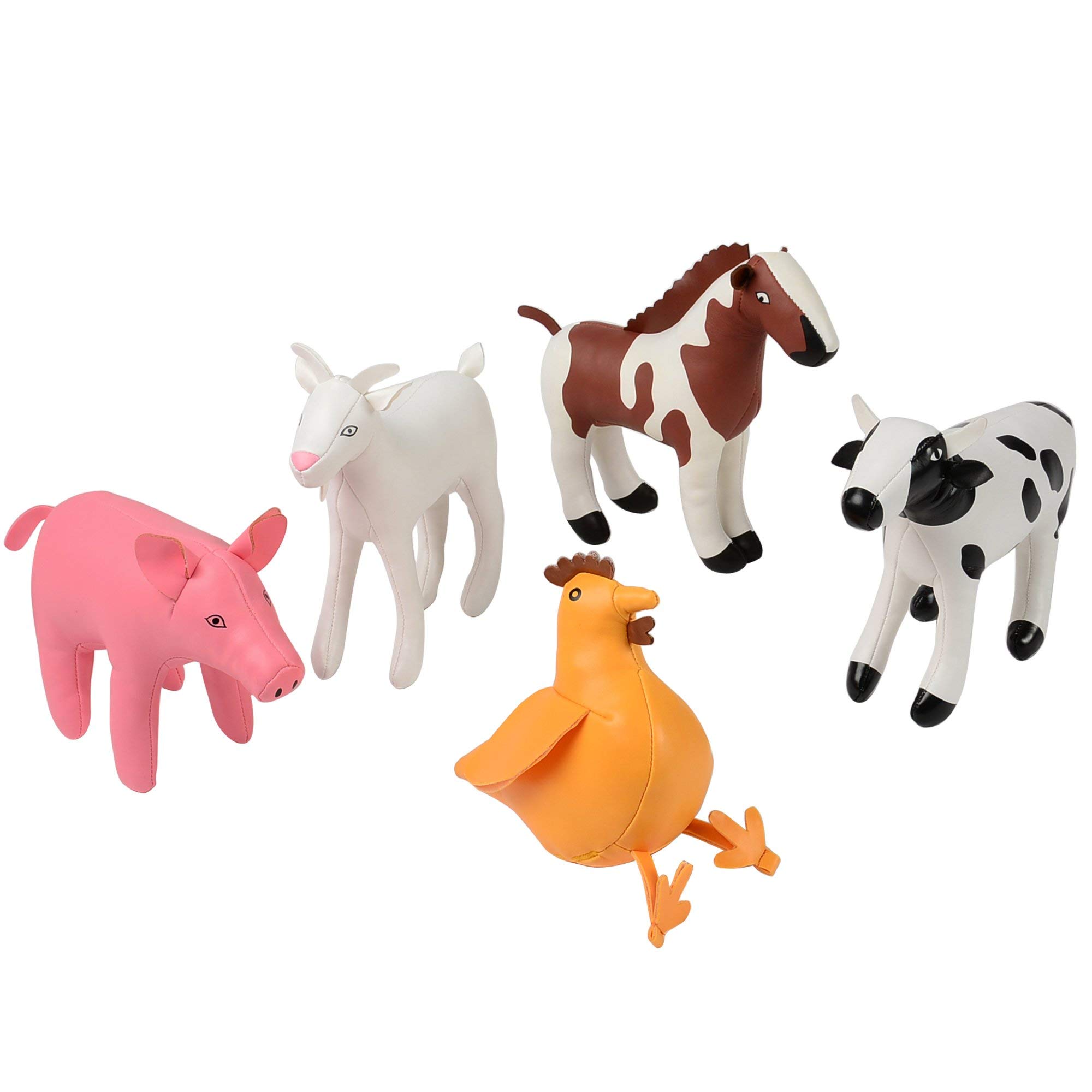 Soft Vinyl Farm Animal Toy Set - Cow, Horse, Goat, Pig & Chicken - Safe Baby & Toddler Toys - 5-PC Educational Gift for All Ages | Perfect for Early Learning, Sensory Play & Nursery Decor