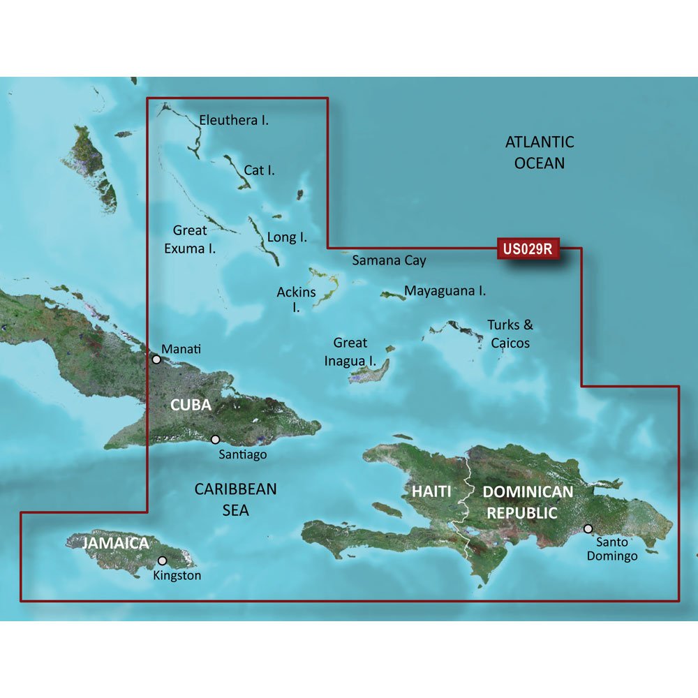 Garmin BlueChart g2 Vision Southern Bahamas Saltwater Map microSD Card - High-Detail Marine Charts for Boating, Fishing & Navigation in Bahamas Waters