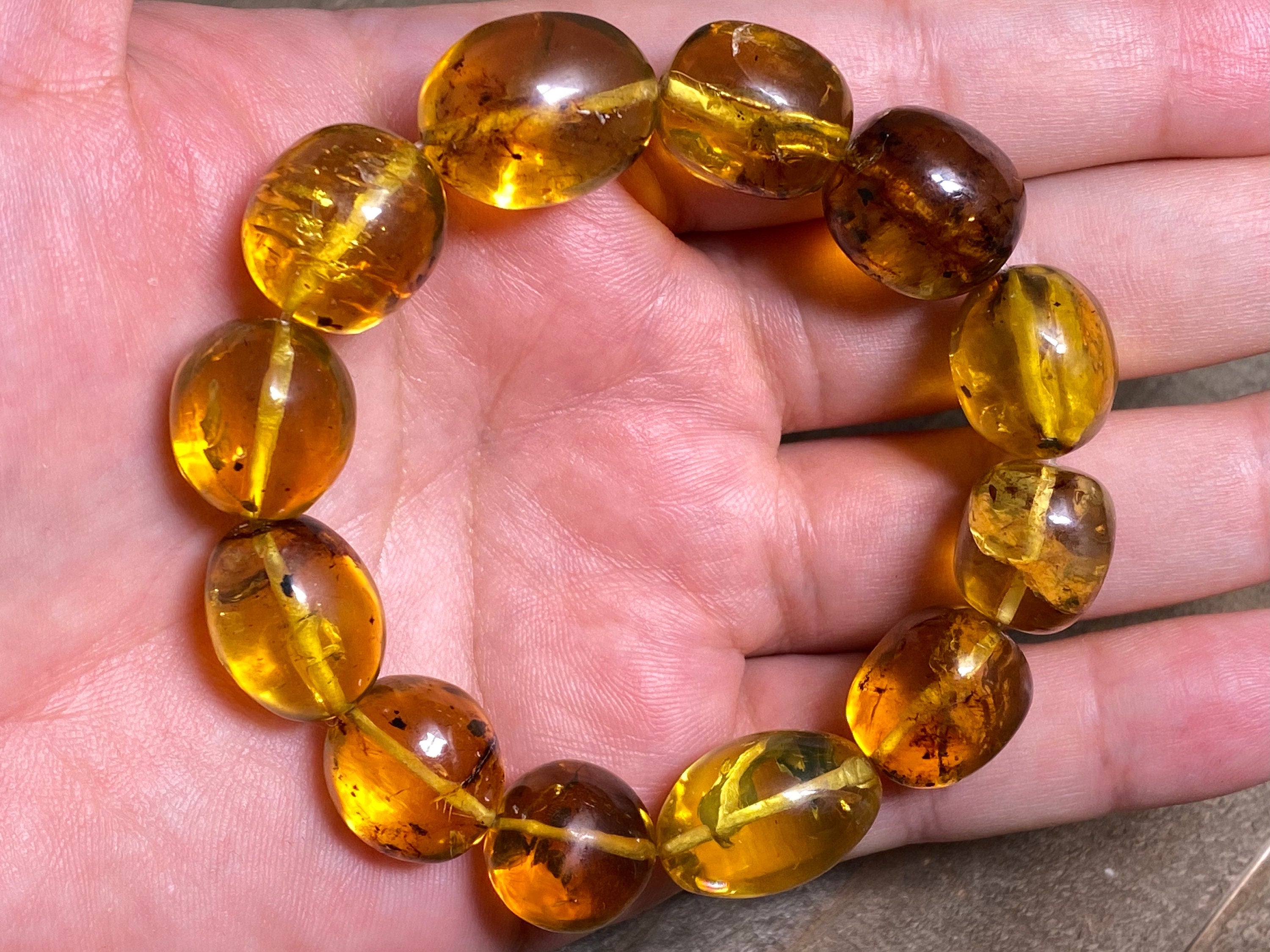 Authentic Mexican Amber Crystal Beaded Bracelet - Handmade Healing Jewelry with Natural Stones for Women | Spiritual Healing, Meditation & Energy Balance Accessory