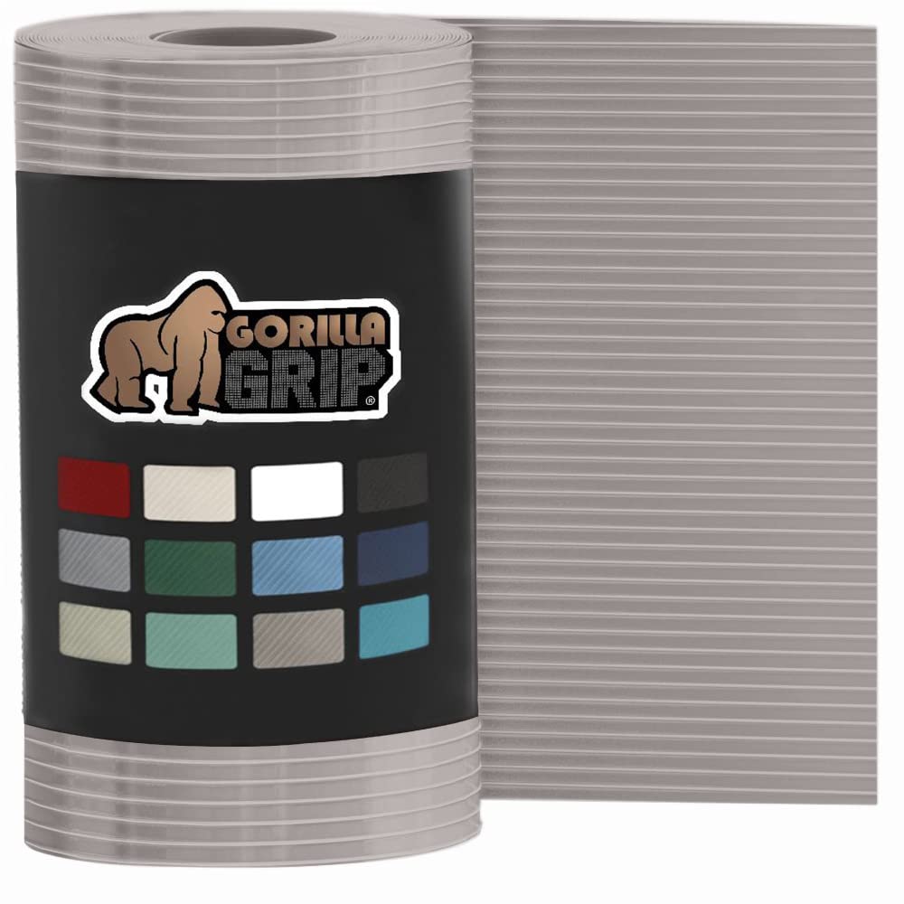 Gorilla Grip Non-Slip Ribbed Drawer Liner - 12x10 Inch Almond - Waterproof Cabinet Shelf Liner for Kitchen, Bathroom, Office & Nursery - BPA Free, Non-Adhesive, Durable Plastic Drawer Liners for Organizing & Protecting Cabinets, Drawers & Shelves