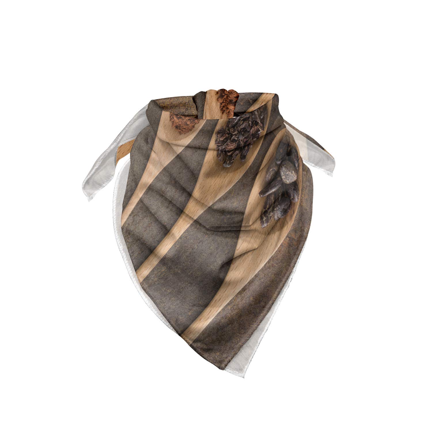 Ambesonne Chocolate Bandana - Unisex Head & Neck Scarf with Cocoa Spoon Print - Perfect for Cooking, Baking & Chocolate Lovers Accessory