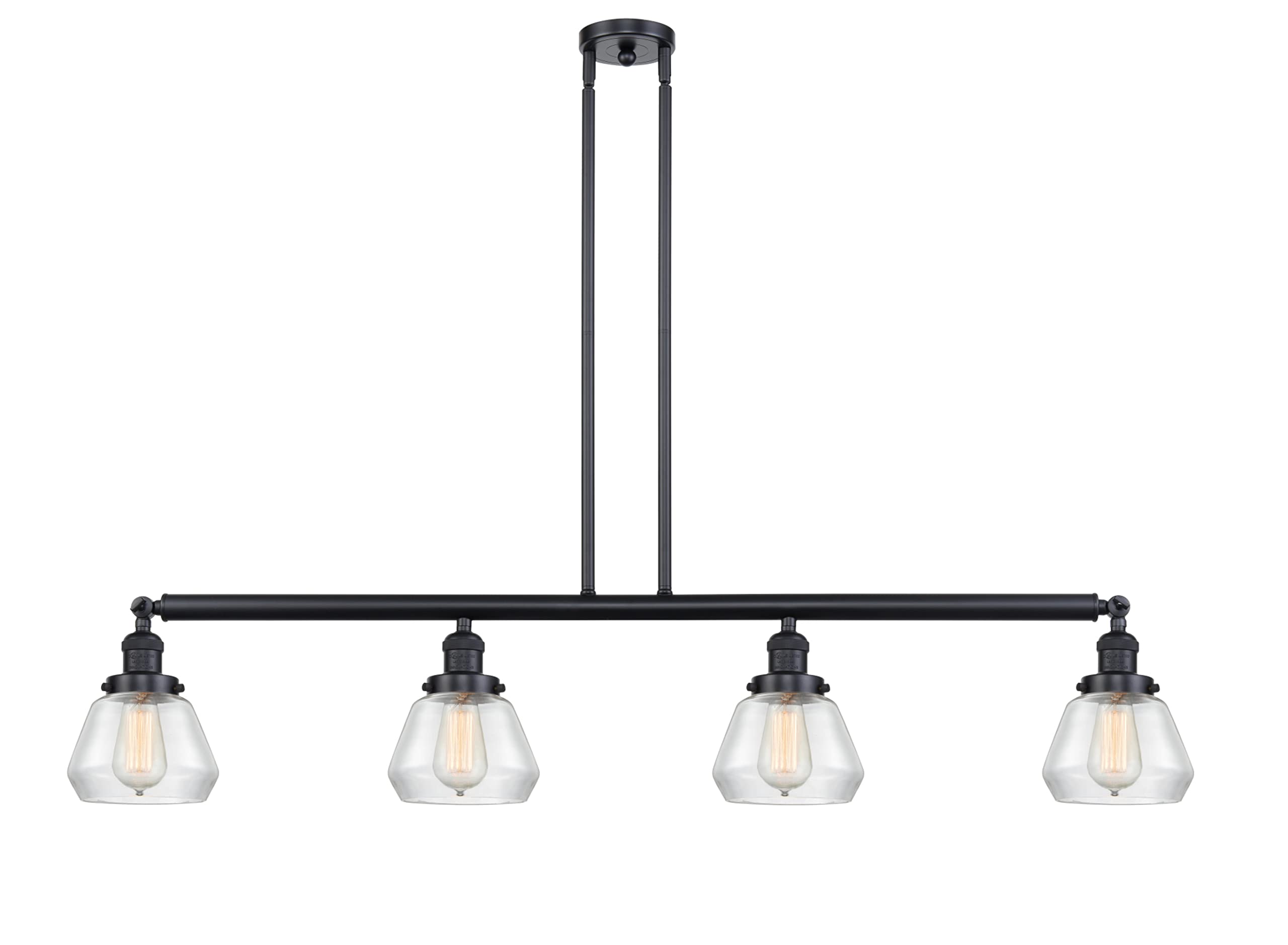 214-PC-G171 Fulton 3 Light Island Pendant Lighting Fixture, Polished Chrome Finish - Perfect for Kitchen Island, Dining Room or Bar Counter Lighting