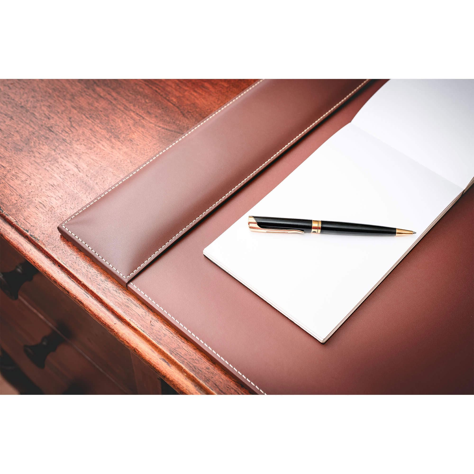 Premium Rustic Brown Leather Desk Pad - 25.5