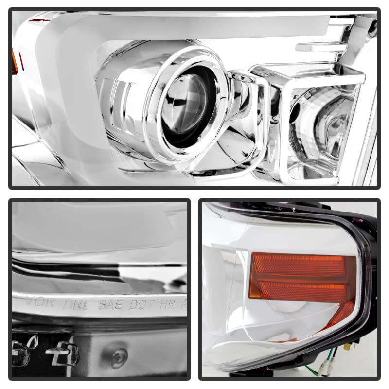 Spyder Auto 5080141 Projector Style Headlights - Chrome/Clear LED Headlights for Improved Night Visibility | Perfect for Jeep Wrangler & Off-Road Driving