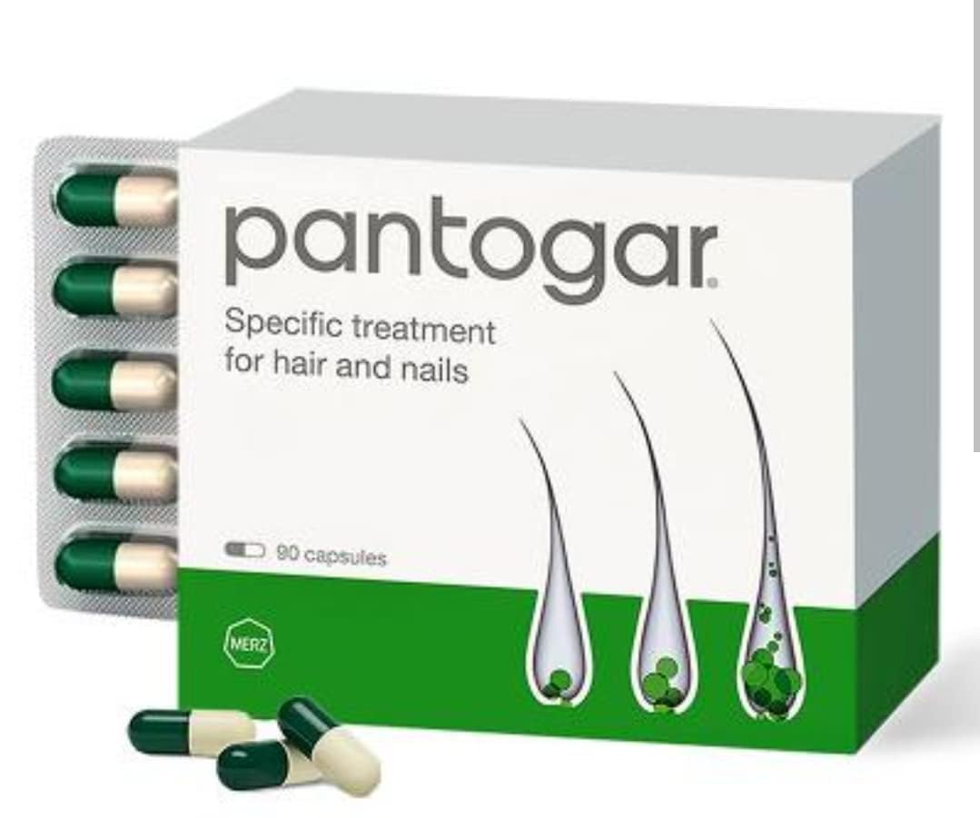 Pantogar (Pantovigar) Hair and Nails Growth Supplement - 90 Capsules for Stronger Hair & Healthier Nails - Perfect for Thinning Hair and Brittle Nails Care