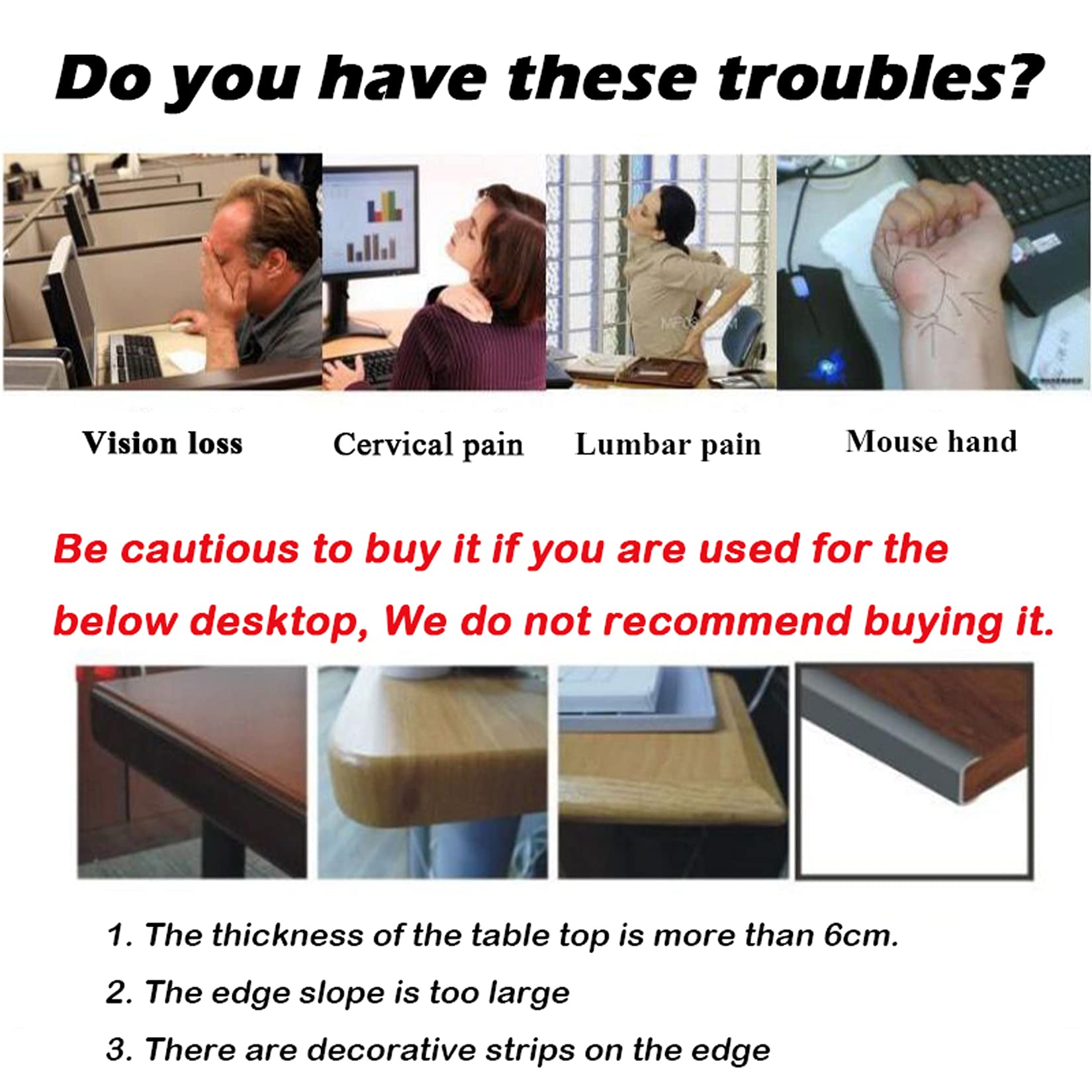 Ergonomic Arm Rest Support for Computer Desk - Adjustable Clamp-On Elbow Pad & Hand Tray | Stress Relief & Pain Elimination | Perfect for Office Work, Gaming & Home Office Setup