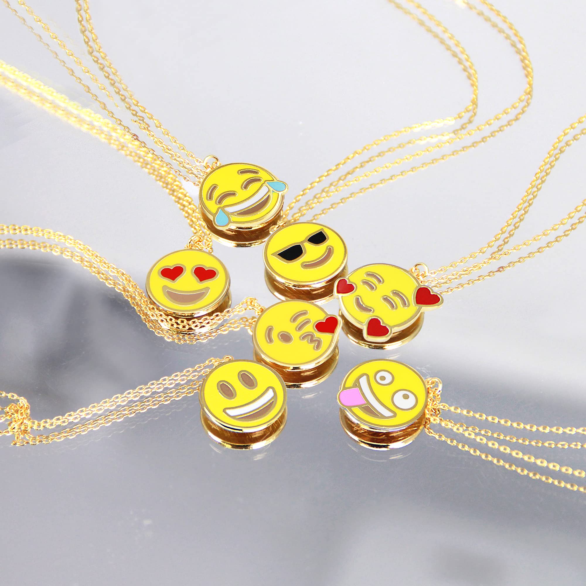 Smiley Face Pendant Necklace for Women - Gold Plated Emoji Charm Necklace for Teens & Girls - Perfect for Birthday Gifts, Valentine's Day & Everyday Wear