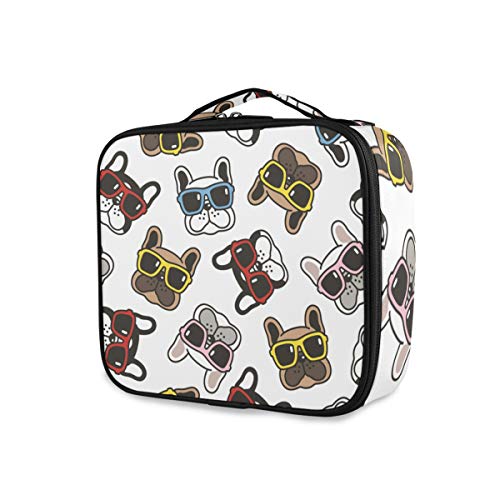 ALAZA French Bulldog Print Sunglasses Case & Toiletry Bag - Cute Makeup Travel Organizer for Women & Men - Perfect for Beach, Gym, and Vacation Accessories