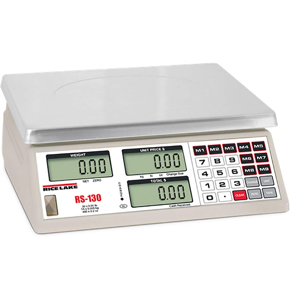 Rice Lake RS-160 NTEP Approved Digital Price Computing Scale - 60 lb Capacity, 0.02 lb Precision for Retail & Shipping - Perfect for Grocery Stores, Farmers Markets & E-commerce Packaging