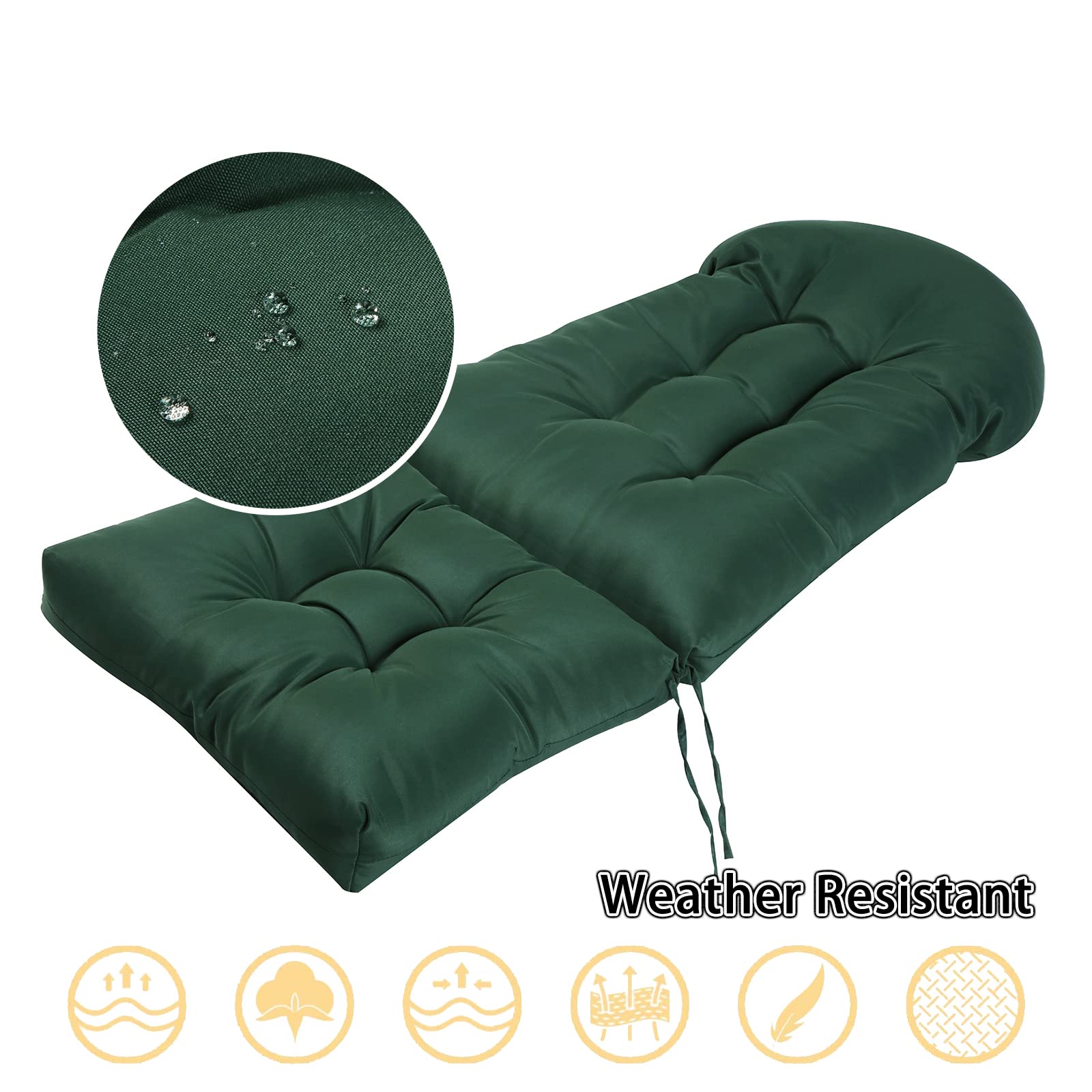 Enipate Weather-Resistant High Back Adirondack Chair Cushions - Indoor/Outdoor Patio Tufted Lounge Seat Pads for Deck, Garden & Poolside Relaxation