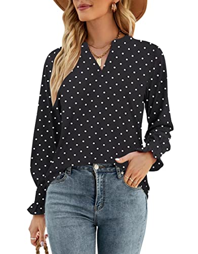 Long Sleeve-black Polka Dot