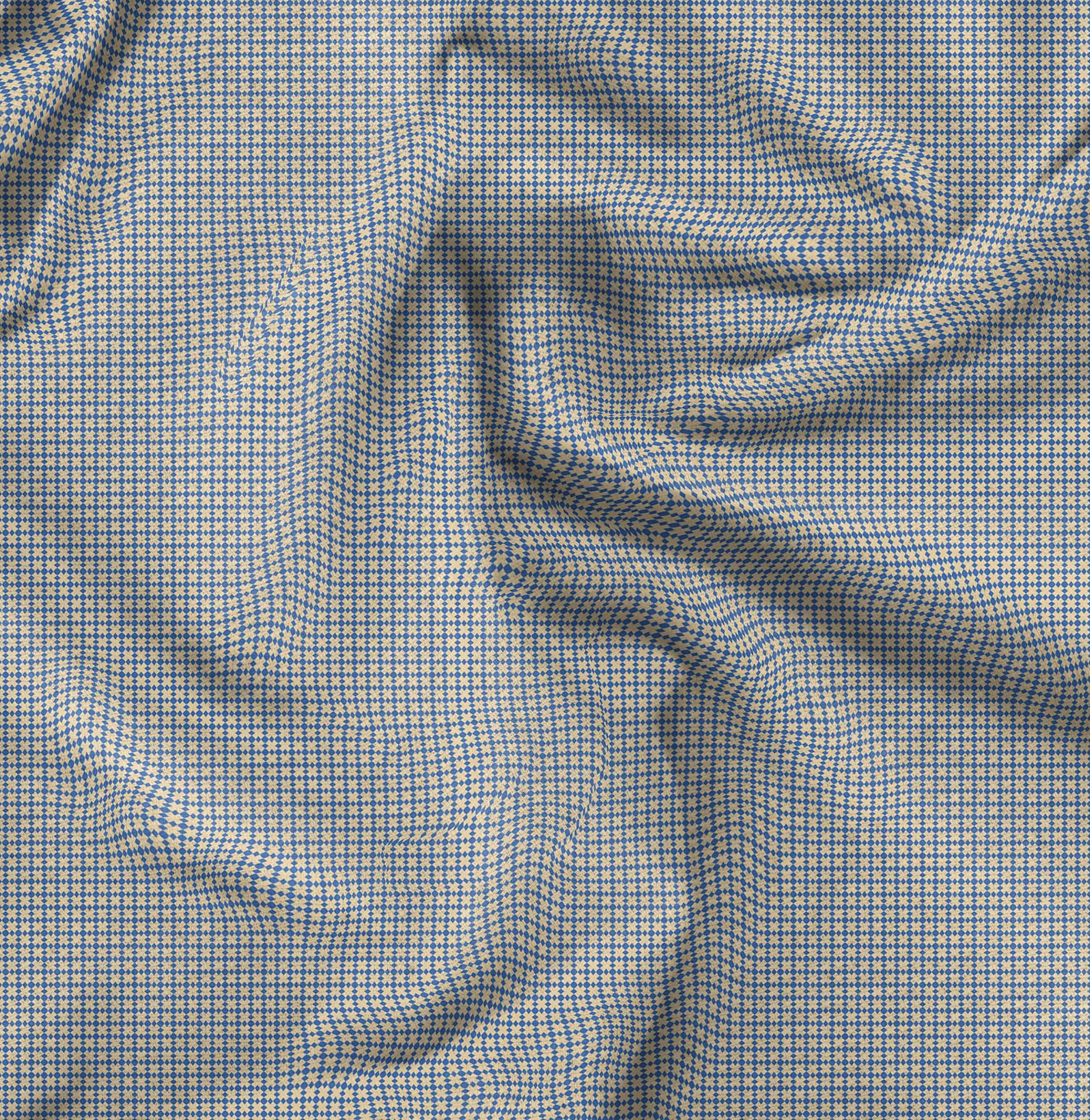 Soimoi Moss Georgette Blue Fabric by The Yard - 42 Inch Wide Diamond Geometric Print Fabric for Dresses, Curtains & Home Decor - Elegant Classic Printed Fabric for Sewing & DIY Projects