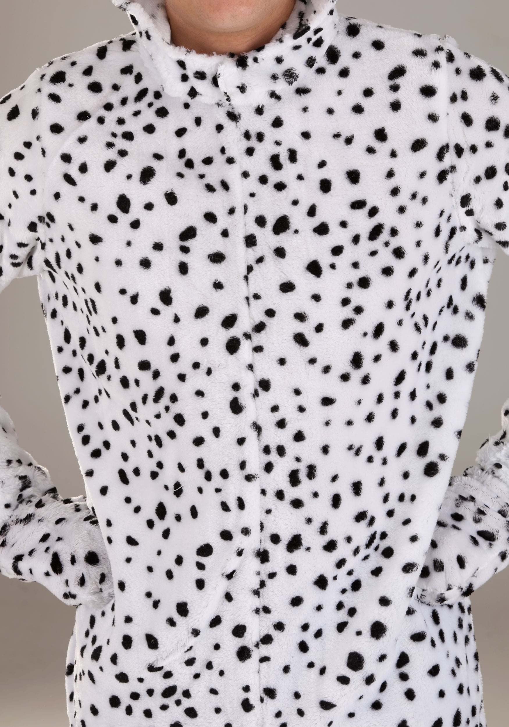 Adult Dalmatian Costume - Black Spotted Dog Jumpsuit for Halloween, Cosplay & Pet Lovers | Full-Body Animal Onesie for Parties & Theme Events