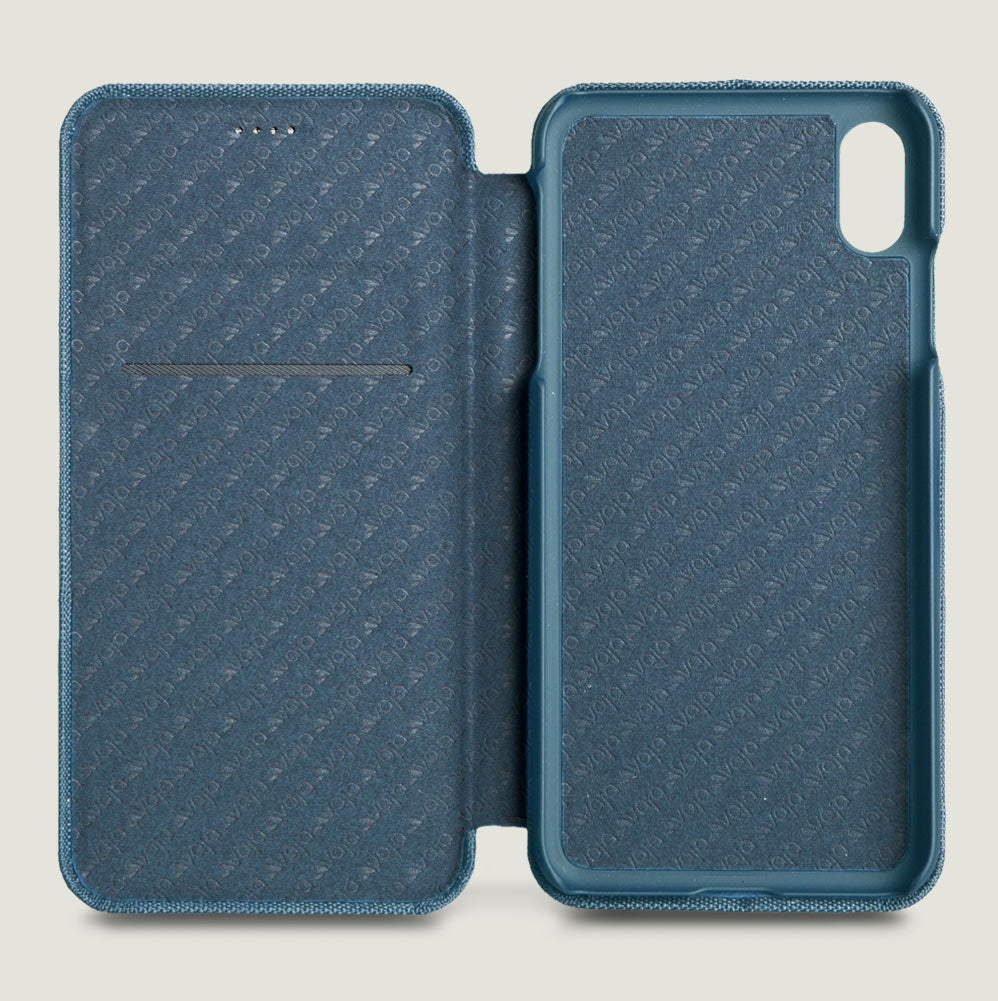 Durable Cordura Folio Stand Case for iPhone Xs Max - Shockproof Protective Cover with Kickstand for Hands-Free Viewing, Perfect for Work, Travel & Outdoor Adventures