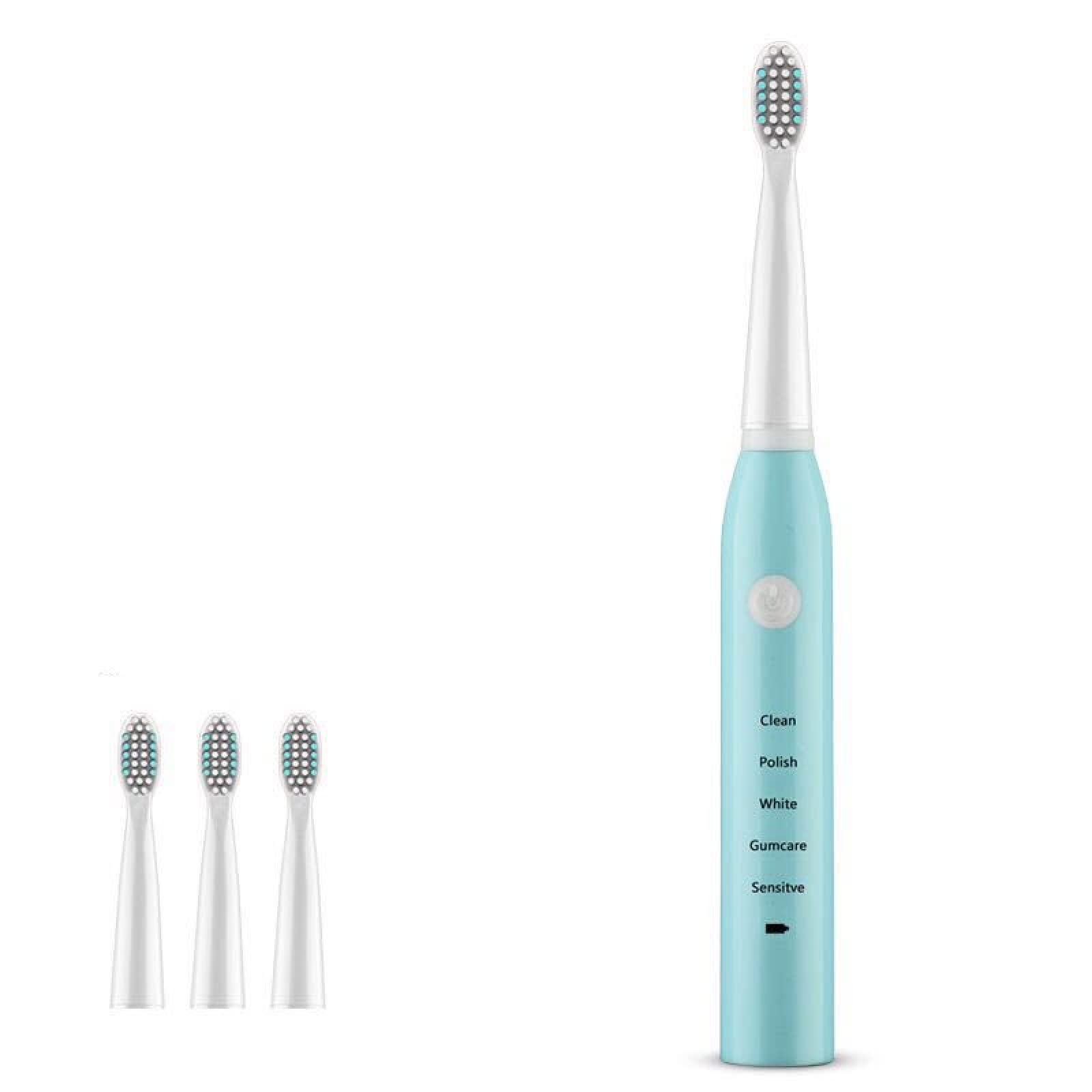 Kids Electric Toothbrush - Soft Bristle USB Rechargeable Waterproof Toothbrush for Children & Adults, Blue with 4 Brush Heads | Perfect for Family Oral Care & Travel Gifts