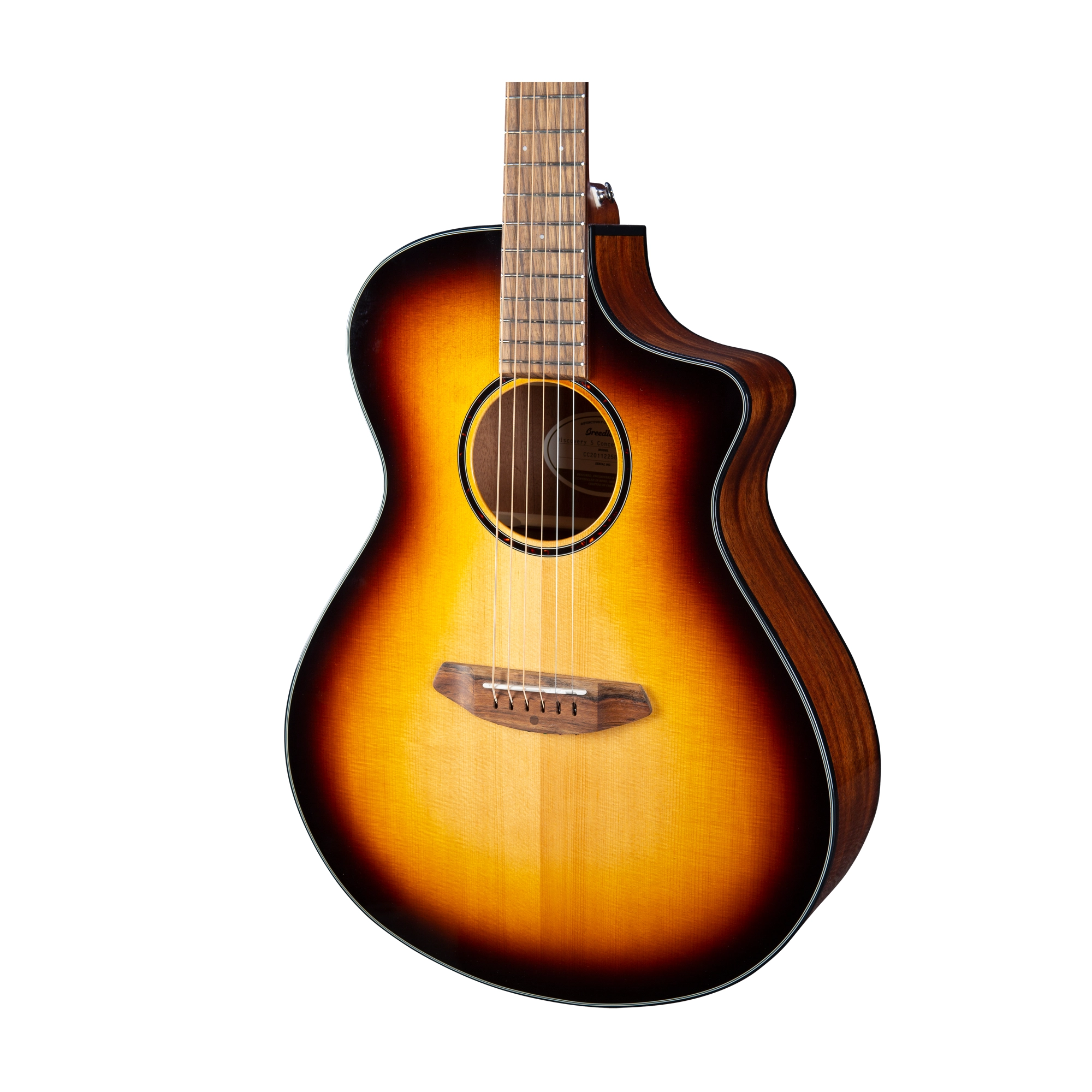 Breedlove Eco Discovery S Concert CE Acoustic Electric Guitar - Edgeburst Finish | Sustainable Wood Construction for Stage & Studio Performances