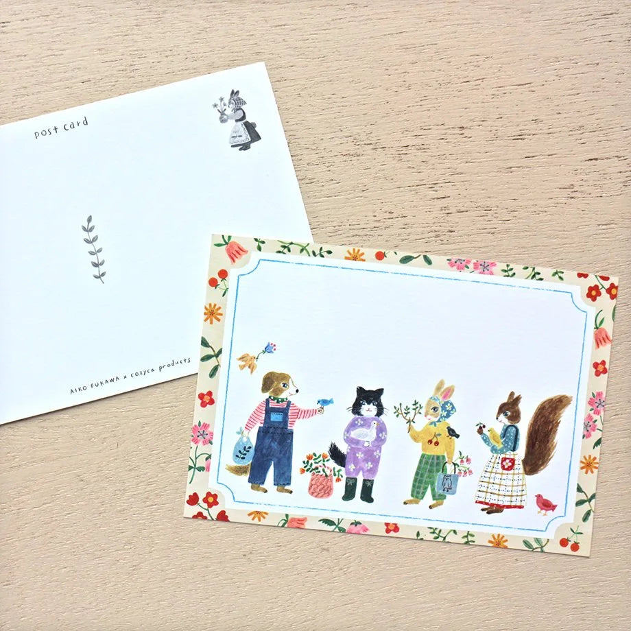 Aiko Fukawa Little Fluffy Friends Cute Animal Postcard Set - 12 Unique Designs for Greeting Cards, Scrapbooking & Home Decor