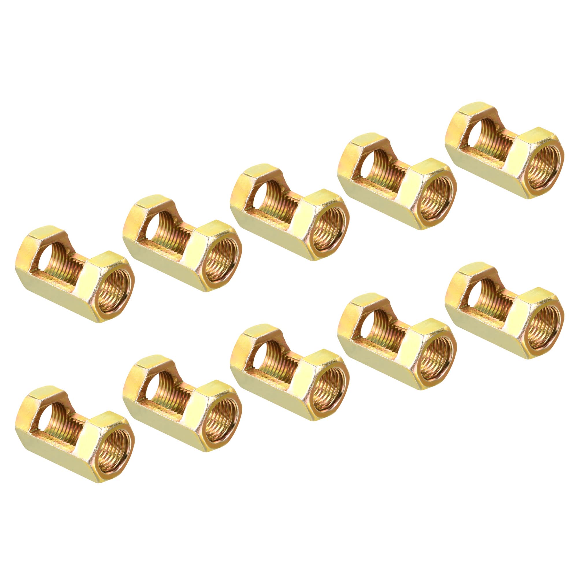 MECCANIXITY M10 Hexagon Nut 25mm Height Zinc Plated Iron - Lamp Pipe Repair Parts (Pack of 10) - Ideal for Lighting Fixtures, Furniture Assembly & DIY Projects