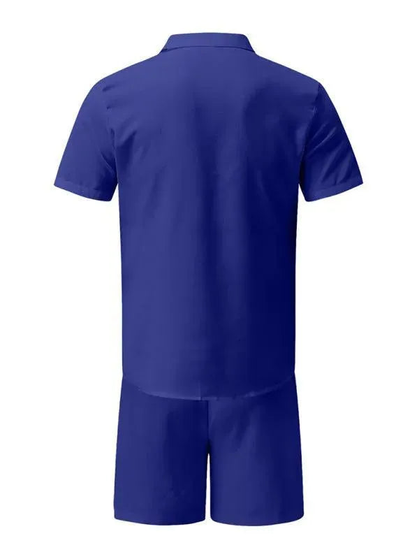 Breathable Men's Linen Shorts Set - Comfortable Relaxed Fit Casual Summer Shorts for Beach, Travel & Lounge Wear
