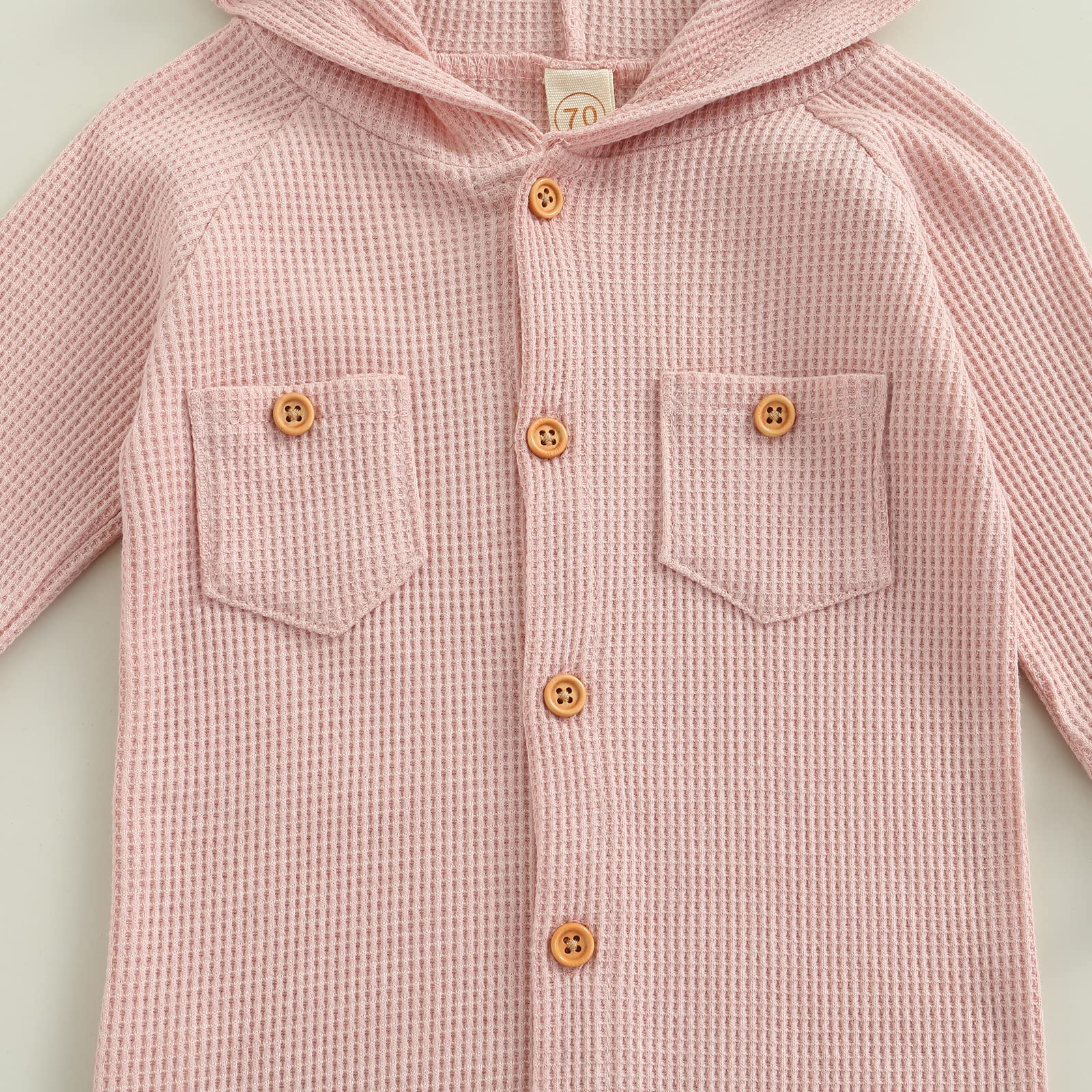 Ynibbim Winter Baby Romper - Unisex Hooded Jumpsuit for Newborns & Infants | Soft Waffle Cotton Button-Up Outfit for Boys & Girls | Perfect for Holiday Photos, Family Gatherings & Cozy Winter Adventures