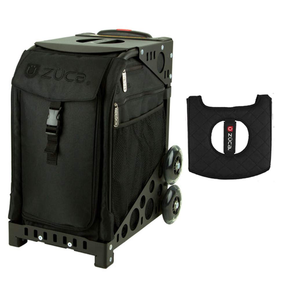 Zuca Sport Bag - Stealth Backpack with Black/Pink Seat Cover & Black Frames | Durable Gym Bag for Figure Skating, Hockey & Dance | Perfect for Athletes & Travel