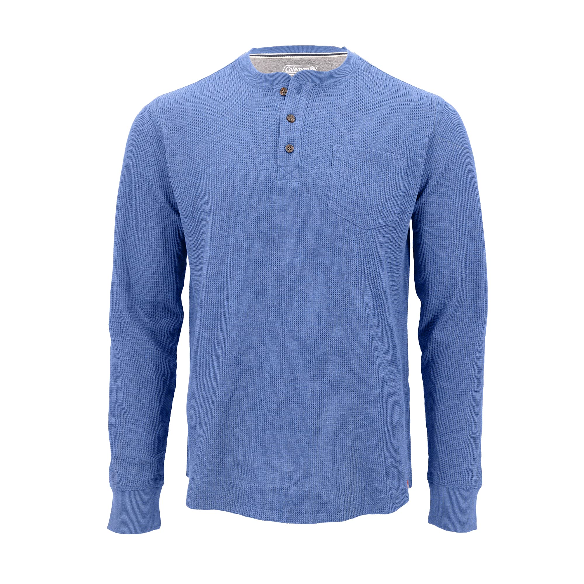 Coleman Men's Long-Sleeve Waffle Thermal Henley Shirt - Warm Winter Base Layer for Outdoor Camping & Hiking