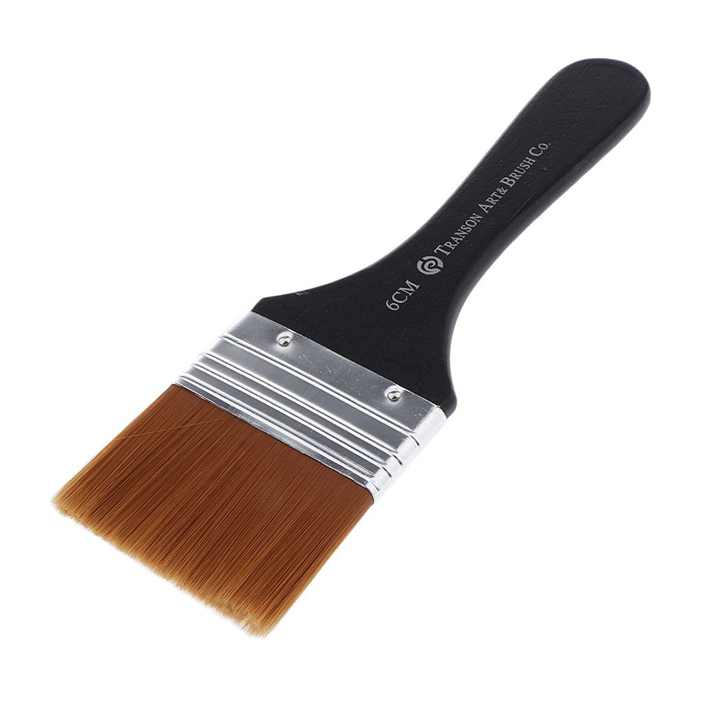 Shamjina Nylon Brush for Acrylic Painting - 6cm Wide Artist Brush - Perfect for Canvas, Watercolor & DIY Art Projects