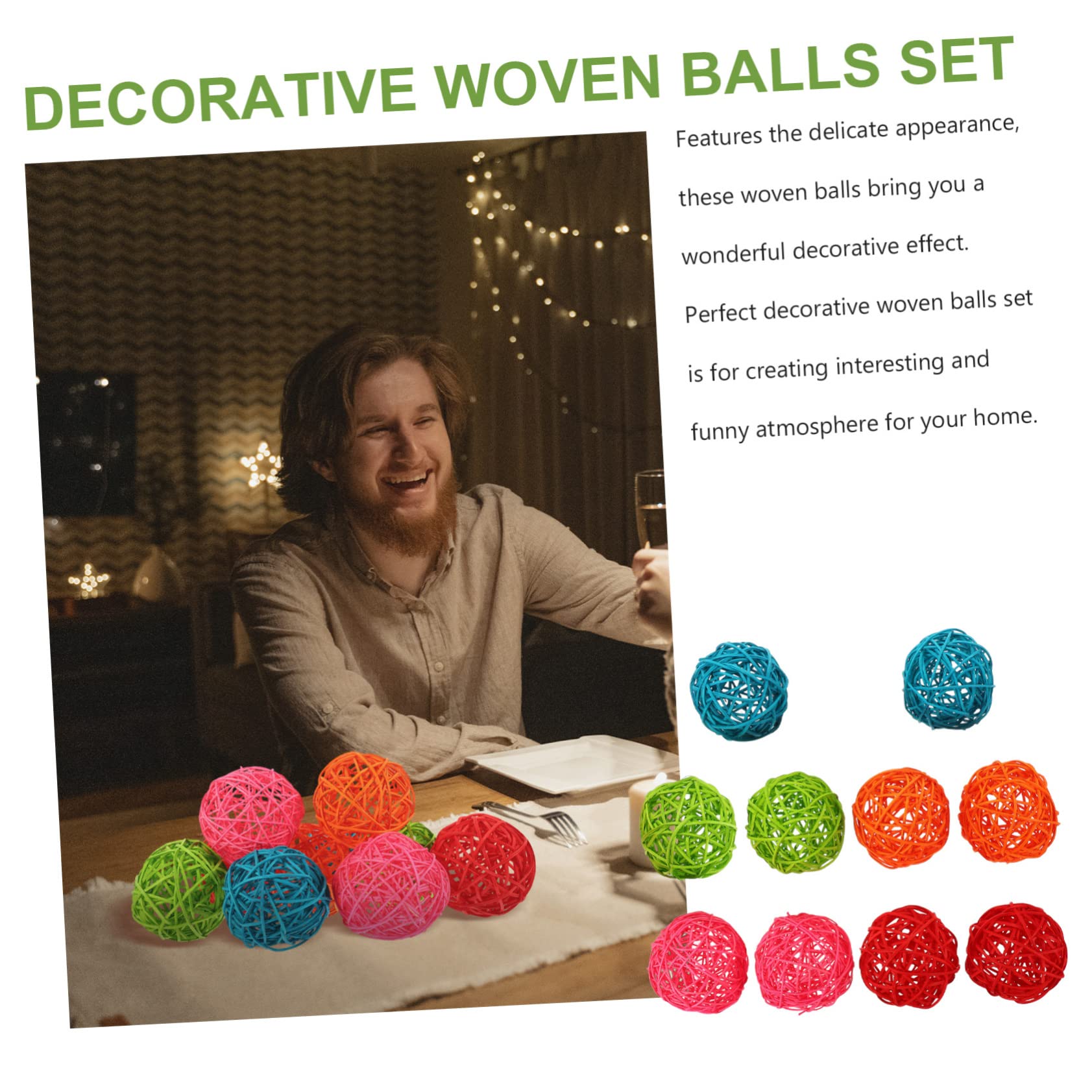 Unique Rattan Christmas Ornaments Set of 10 - Handwoven Natural Decorative Balls for Holiday Tree Decor, Party Centerpieces, and Festive Home Decorations - Perfect for Christmas, Weddings, and Seasonal Celebrations
