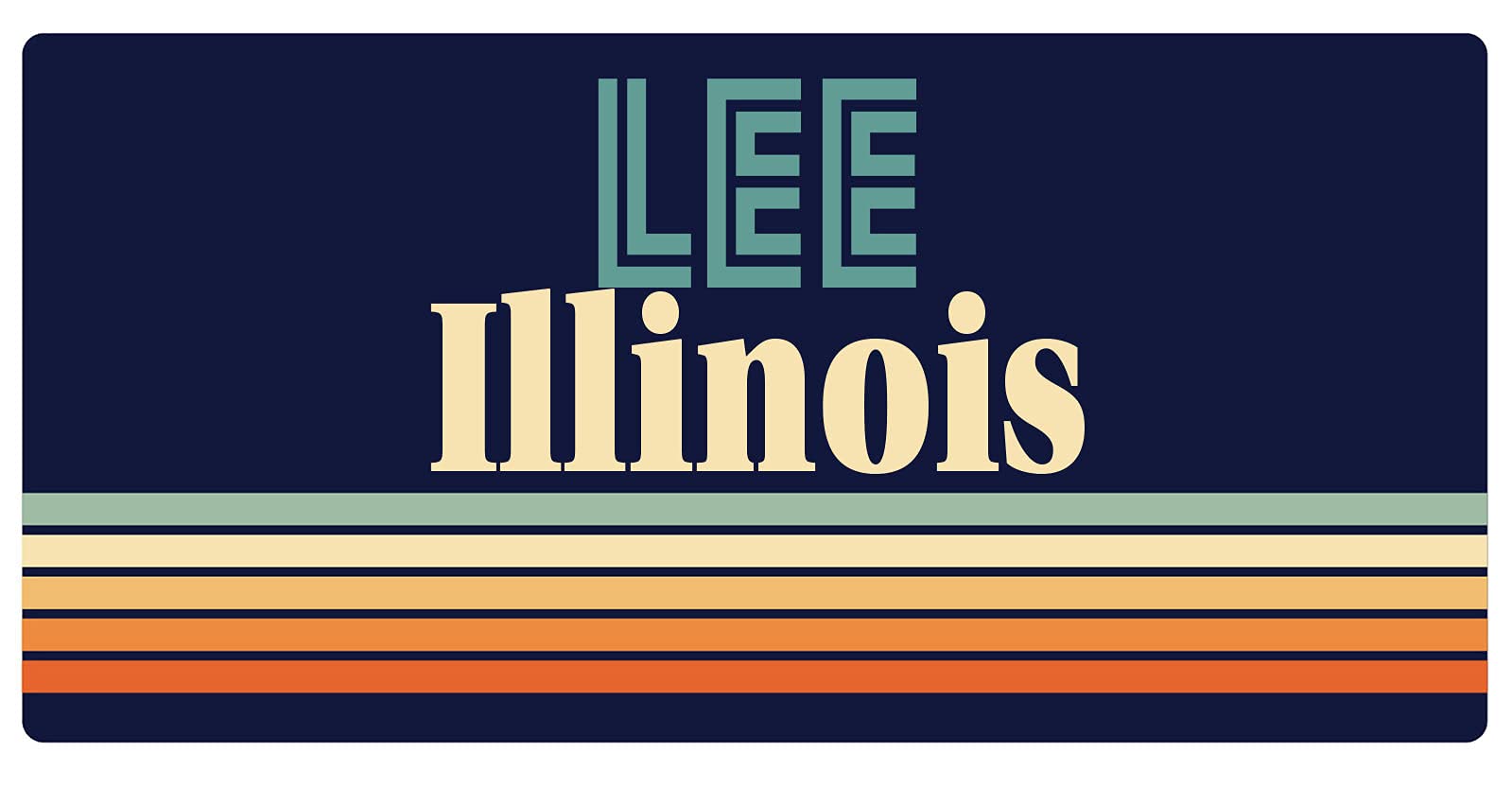 Lee Illinois 5 x 2.5-Inch Retro Design Refrigerator Magnet - Perfect for Kitchen Decor, Office Fridge, or as a Vintage Souvenir Gift