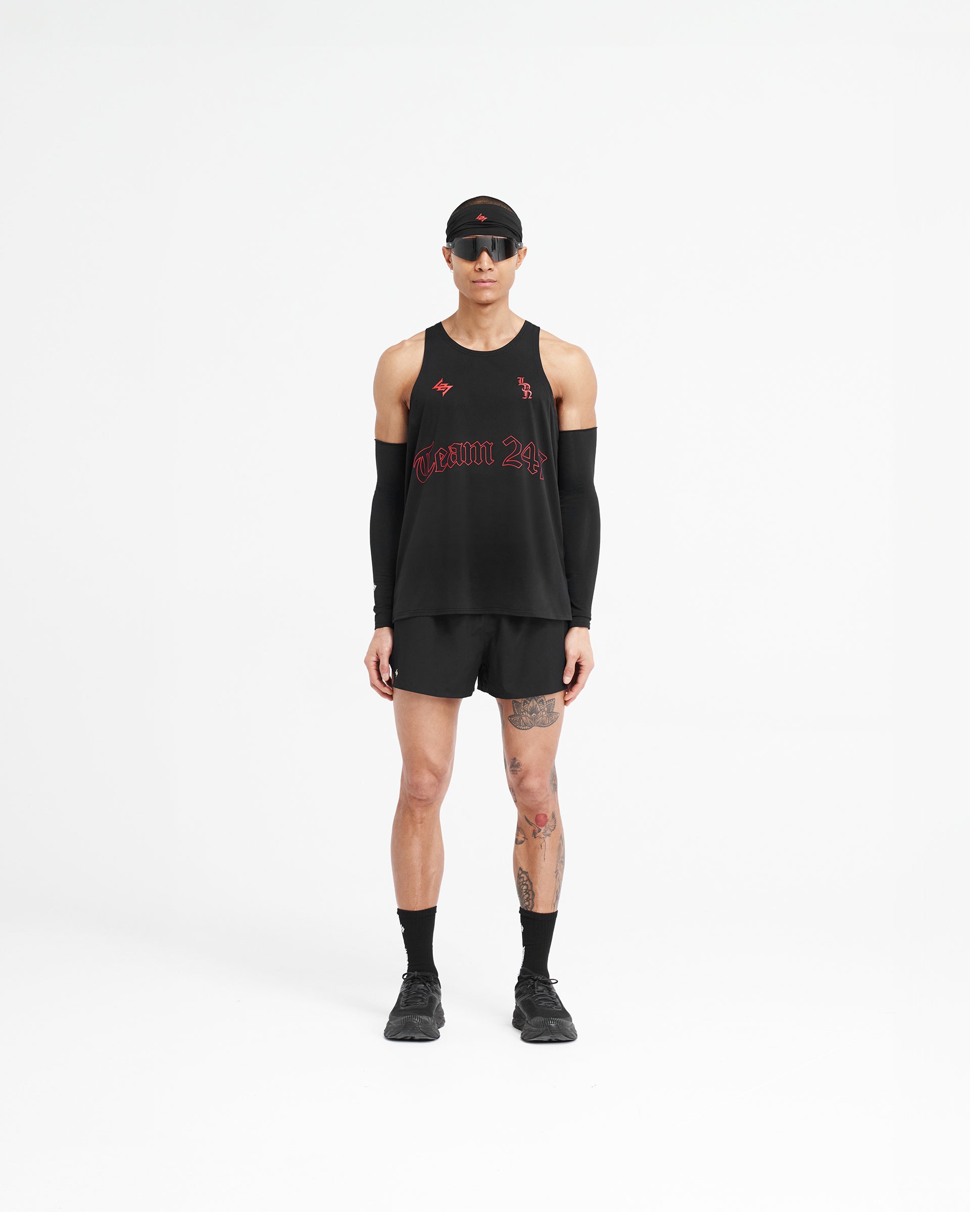 247 London Singlet for Men - Soft Cotton Sleeveless Undershirt, Black - Perfect for Gym, Workout & Everyday Wear
