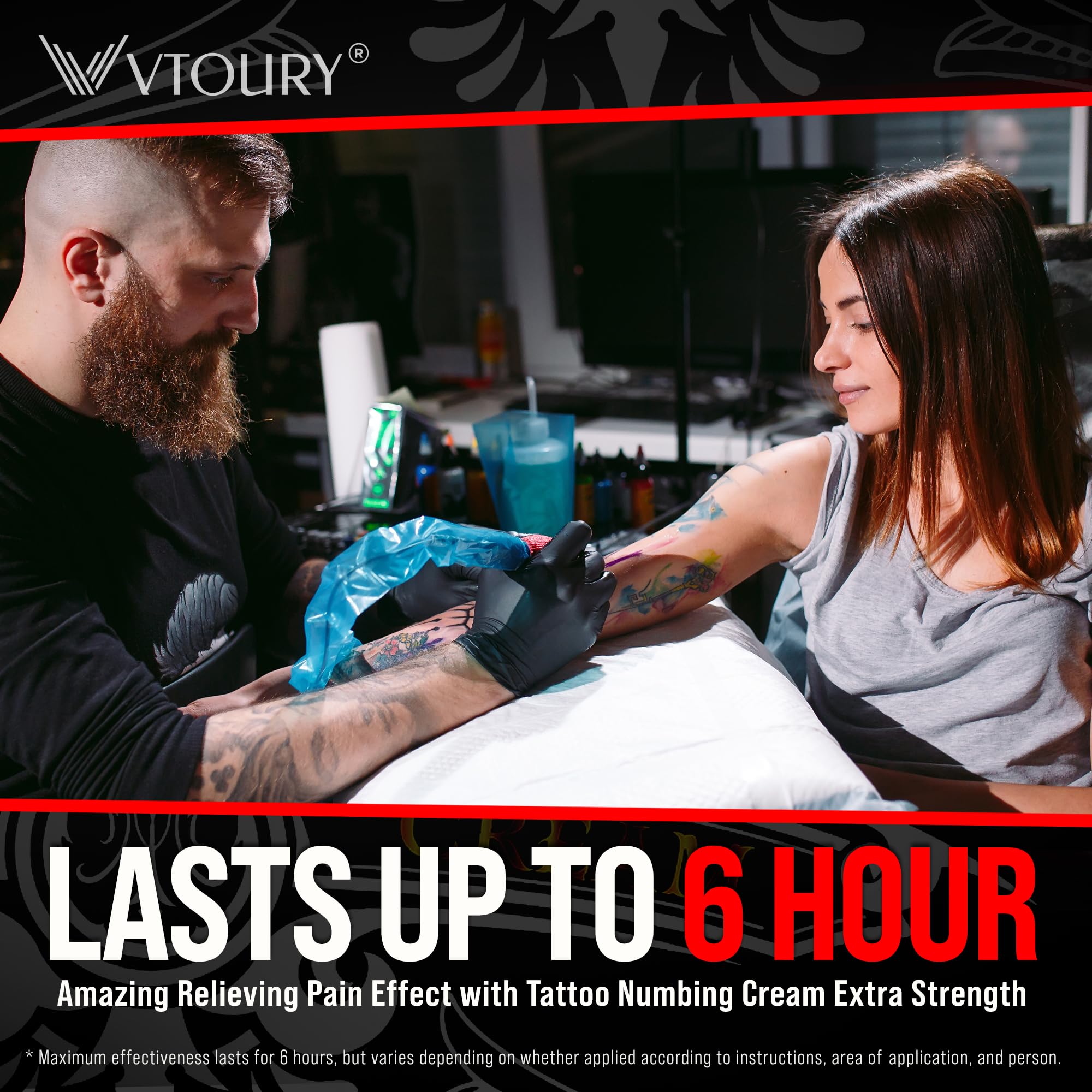 Maximum Strength Tattoo Numbing Cream (50g) - 6 Hours Pain Relief for Tattoos & Waxing - Best Numbing Cream for Brazilian Wax & Body Art - Professional Pain Management Solution for Tattoo Sessions, Waxing Treatments & Cosmetic Procedures