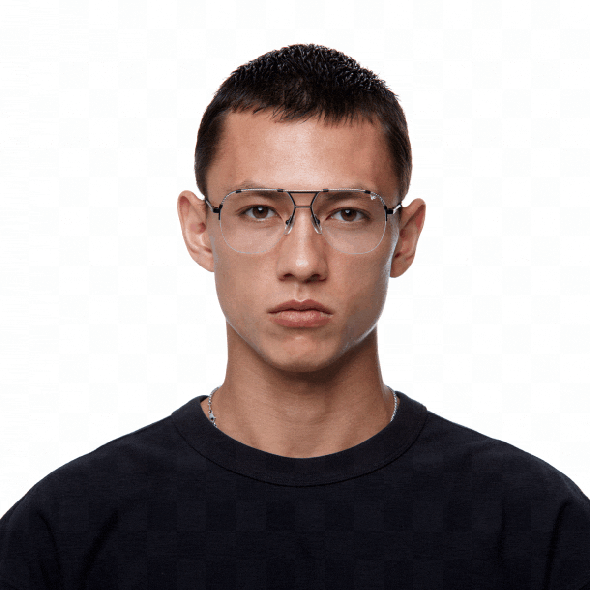 Blanco Half Rim 24KT Two Tone Black and White Gold Glasses - Stylish Eyewear for Men & Women, Perfect for Daily Wear, Work, and Special Occasions
