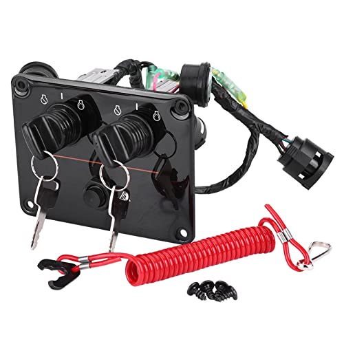 Yamaha Outboard Engine Switch Panel - Dual Engine Key Switch Assembly 6K1-82570-08-00 Replacement for Marine Boats | Perfect for Yamaha F115, F150 & F200 Outboard Motors