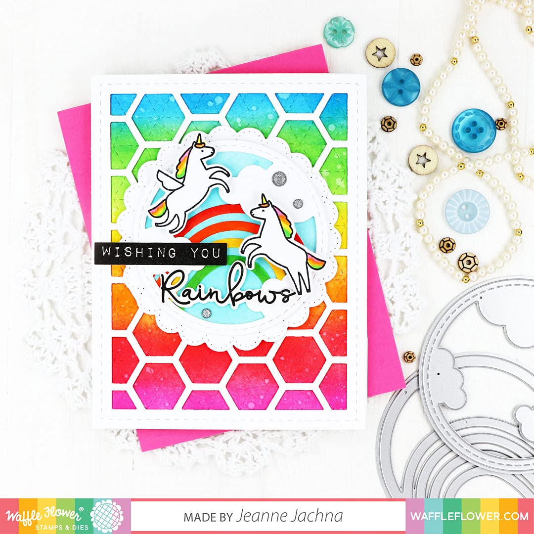Waffle Flower Labelmaker with Rainbow Design & Matching Die – Perfect for Scrapbooking, Card Making, and DIY Crafts