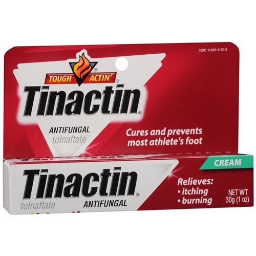 Tinactin Athlete's Foot Cream 1% Tolnaftate Antifungal Treatment - Clinically Proven for Athlete's Foot & Ringworm - 1oz (30g) Tube (6-Pack) - Ideal for Gym, Pool & Locker Room Use