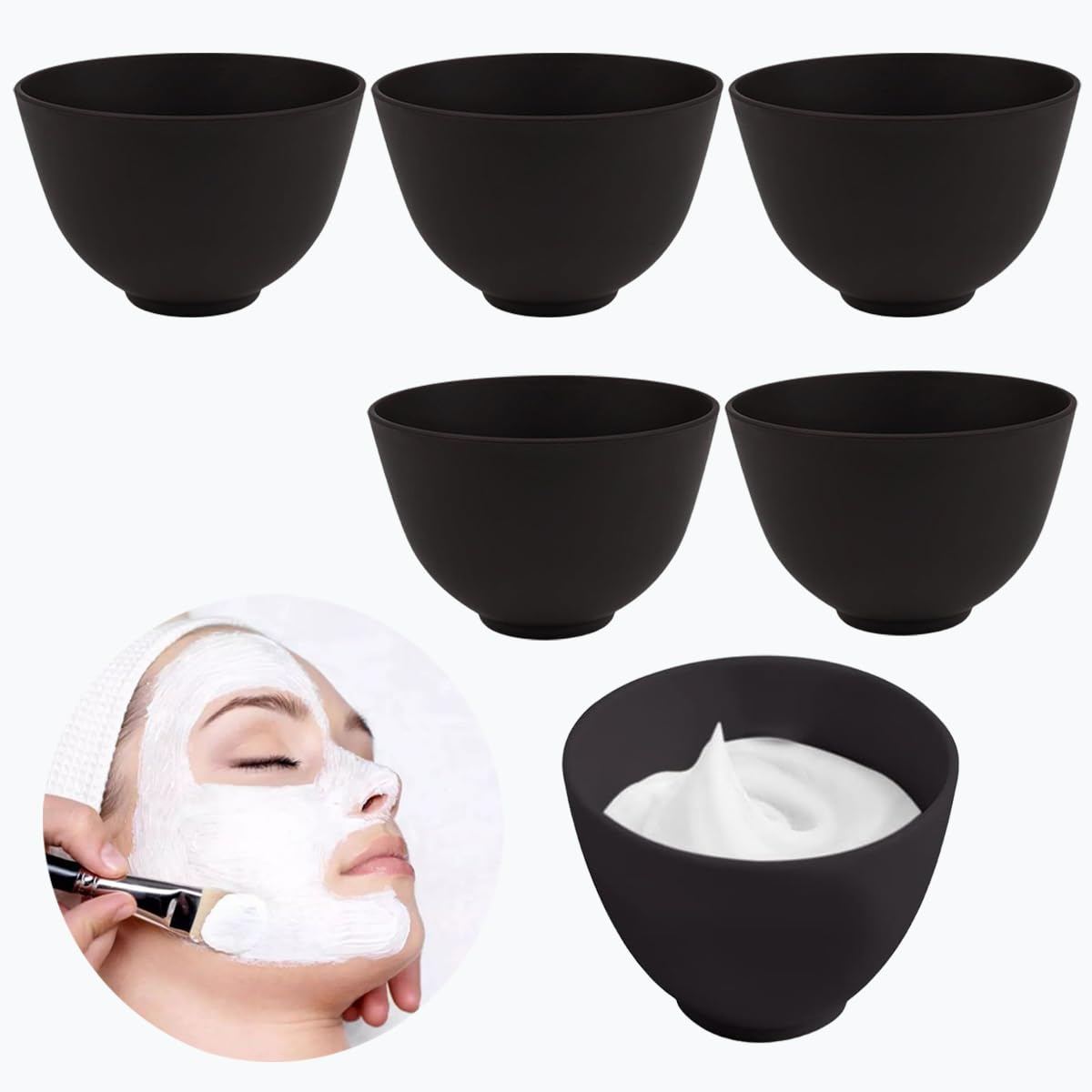 6-Piece Silicone Mixing Bowl Set - 3.93-Inch Microwave Safe Bowls for Facial Treatments, Skin Care & Aestheticians - Perfect for Masks, Mud Masks & Beauty Products - Ideal for Salon, Spa & Home Skincare Routines