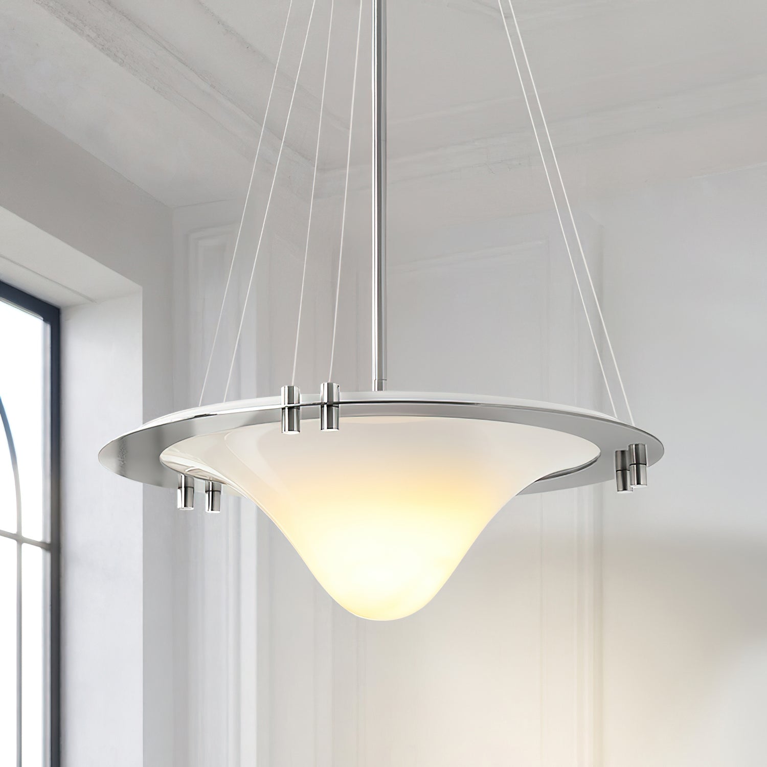 Modern Bento Pendant Light - Handcrafted Japanese Style Hanging Lamp for Dining Room, Kitchen Island, or Bedroom Lighting - Energy Efficient LED Ceiling Light Fixture with Warm White Glow