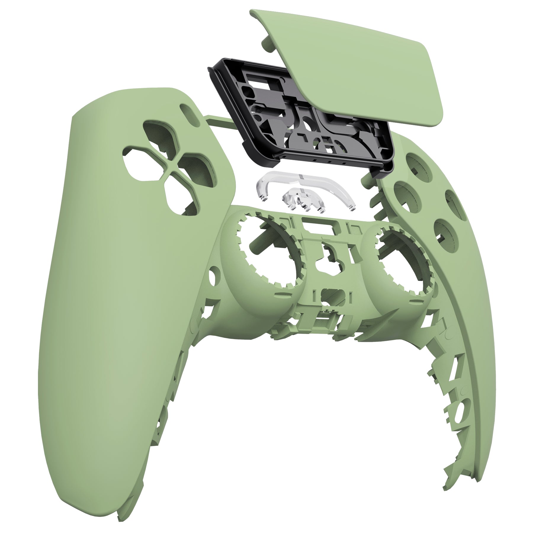 ExtremeRate Matcha Green PS5 Controller Touchpad Cover & Front Housing Shell - Compatible with BDM-010/020/030/040/050 Models | DIY Replacement Faceplate for Customization | Perfect for Gaming, Streaming & PS5 Controller Modding