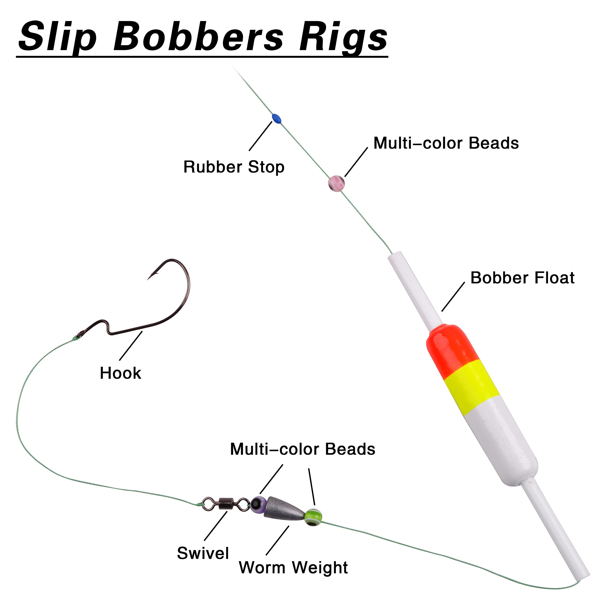 **80/182pcs Texas & Carolina Bass Fishing Rig Kit with Worm Sinkers, Weights, Barrel Swivels, Beads & Offset Hooks – Ultimate Tackle Set for Freshwater & Saltwater Fishing**    *(Use Cases: Perfect for bass fishing, catfish angling, and inshore saltwater fishing. Ideal for beginners and pros targeting largemouth, smallmouth, and striped bass.)*
