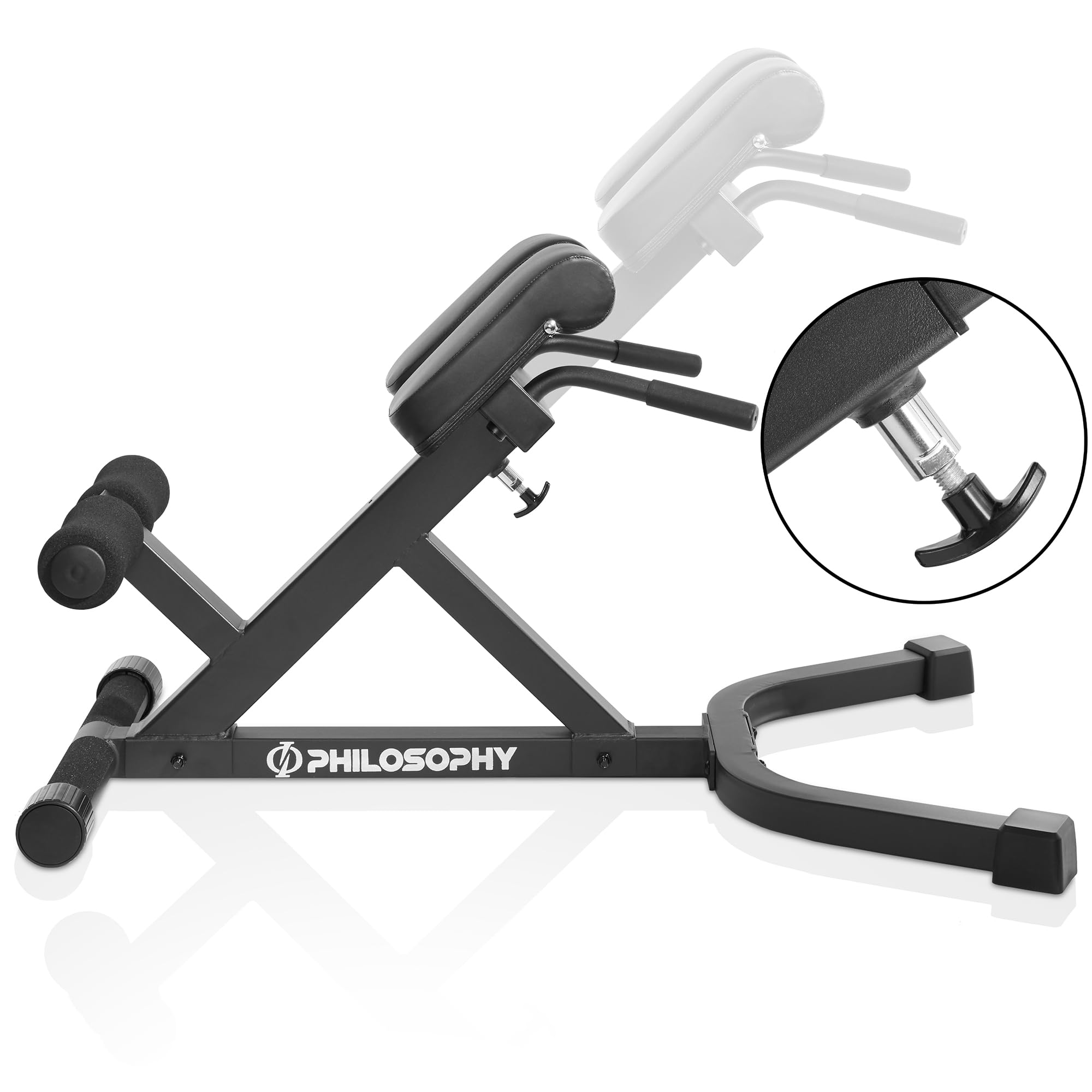 Philosophy Gym Hyper-Extension Roman Chair - Adjustable Lower Back Bench for Home & Commercial Use | Perfect for Core Strength Training, Back Pain Relief & Glute Workouts