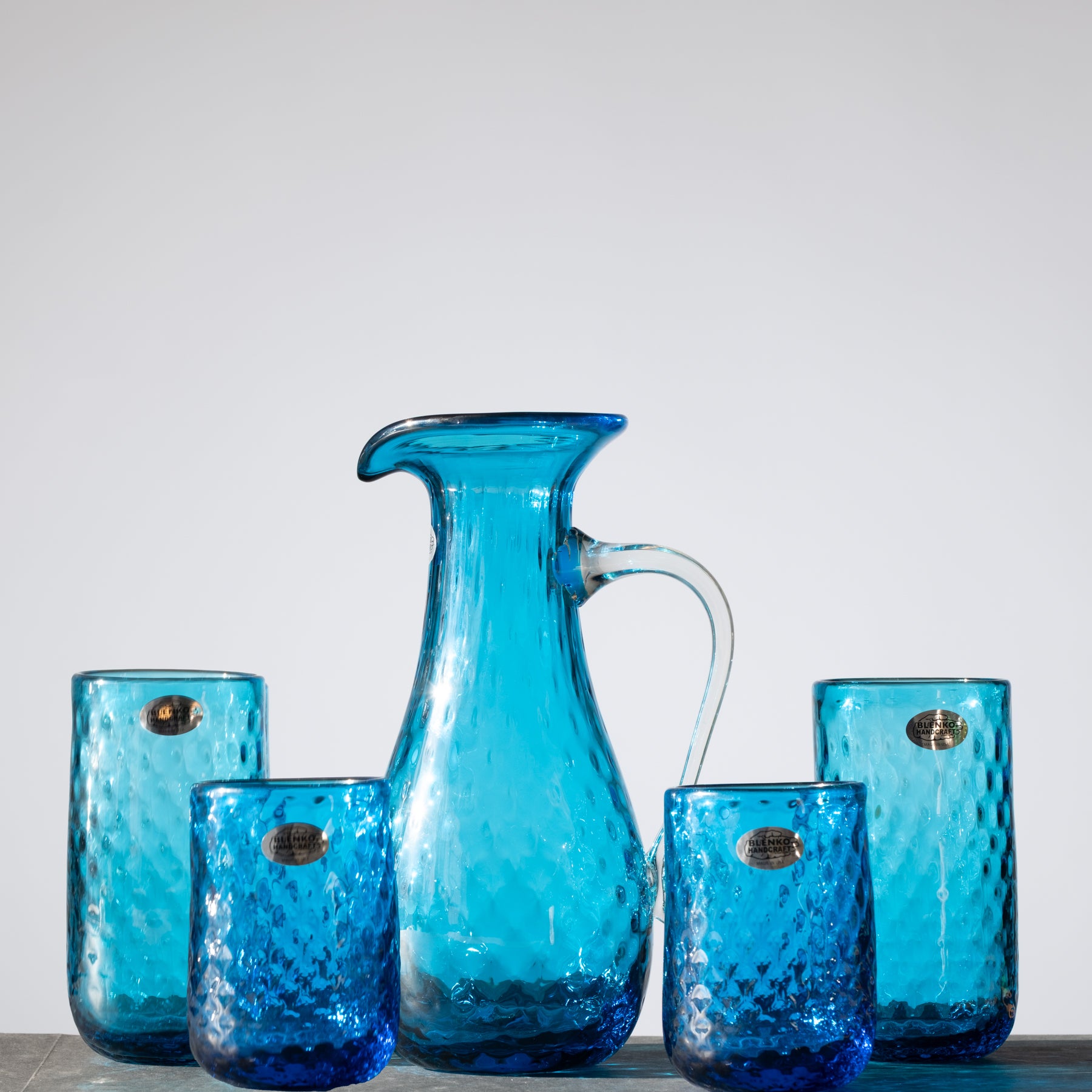 2511DP Diamond Optic Pitcher - Premium Glass Water Pitcher with Elegant Turquoise Design, Perfect for Iced Tea, Lemonade & Summer Beverages at Home or Parties