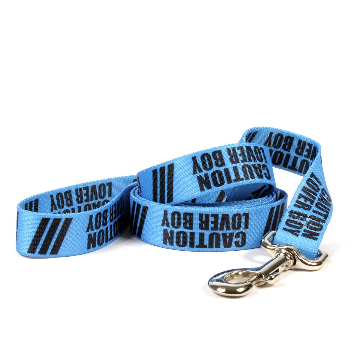 Yellow Dog Design Caution Lover Boy Dog Leash with Easy Grip Comfort Handle, 1