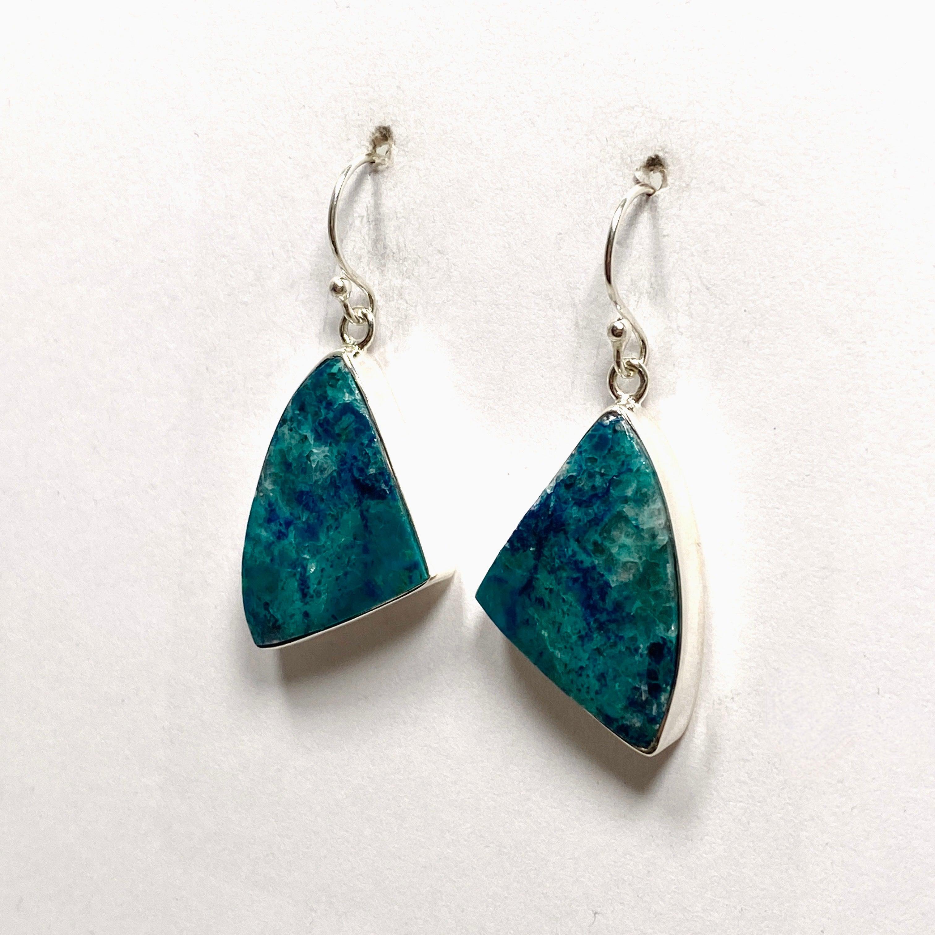 Shattuckite Freeform Earrings KEGJ1494 - Handmade Boho Gemstone Jewelry for Women - Perfect for Casual Wear, Parties & Gifts